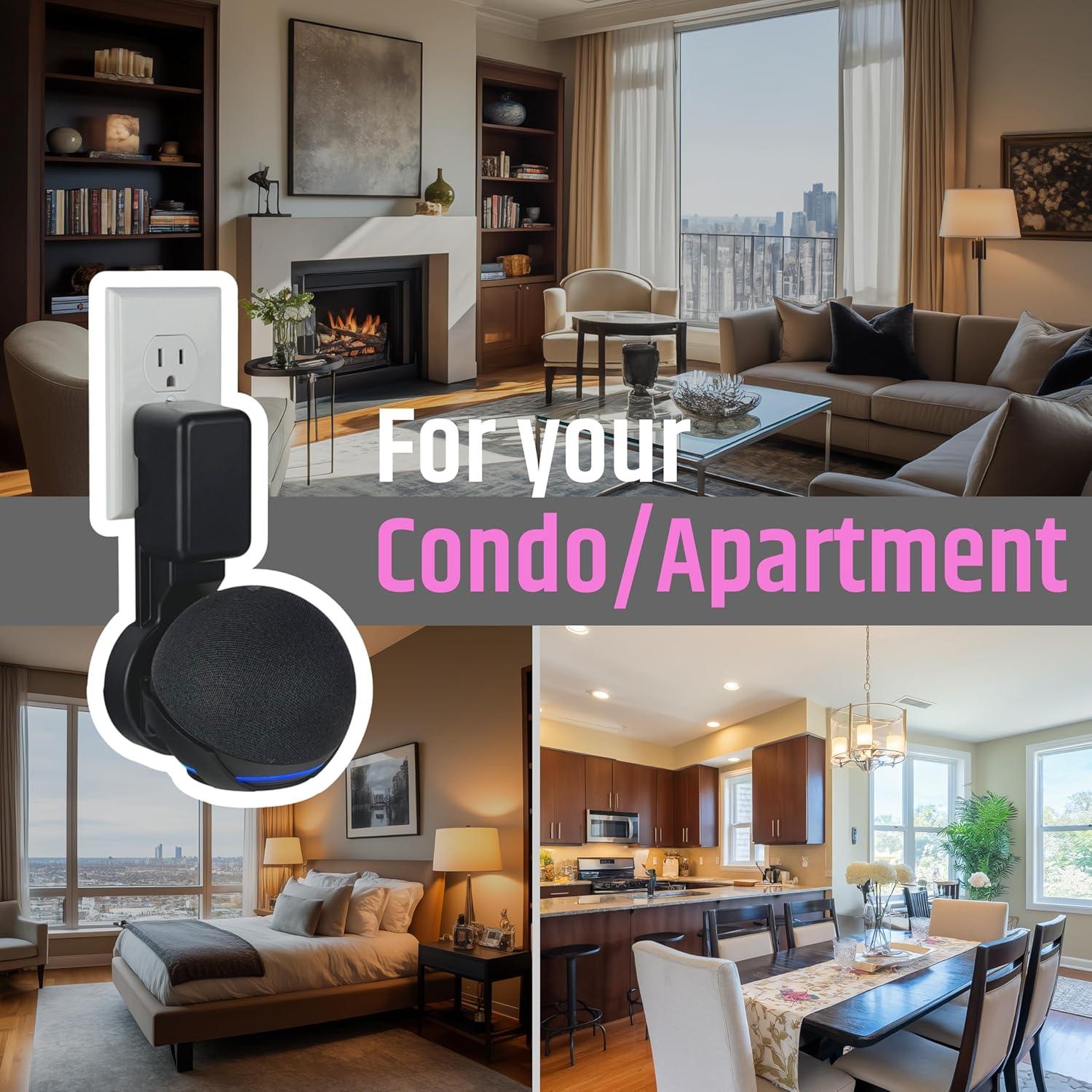 Soporte de Pared NoveraPrime para Echo Dot 4ta y 5ta Gen - Negro