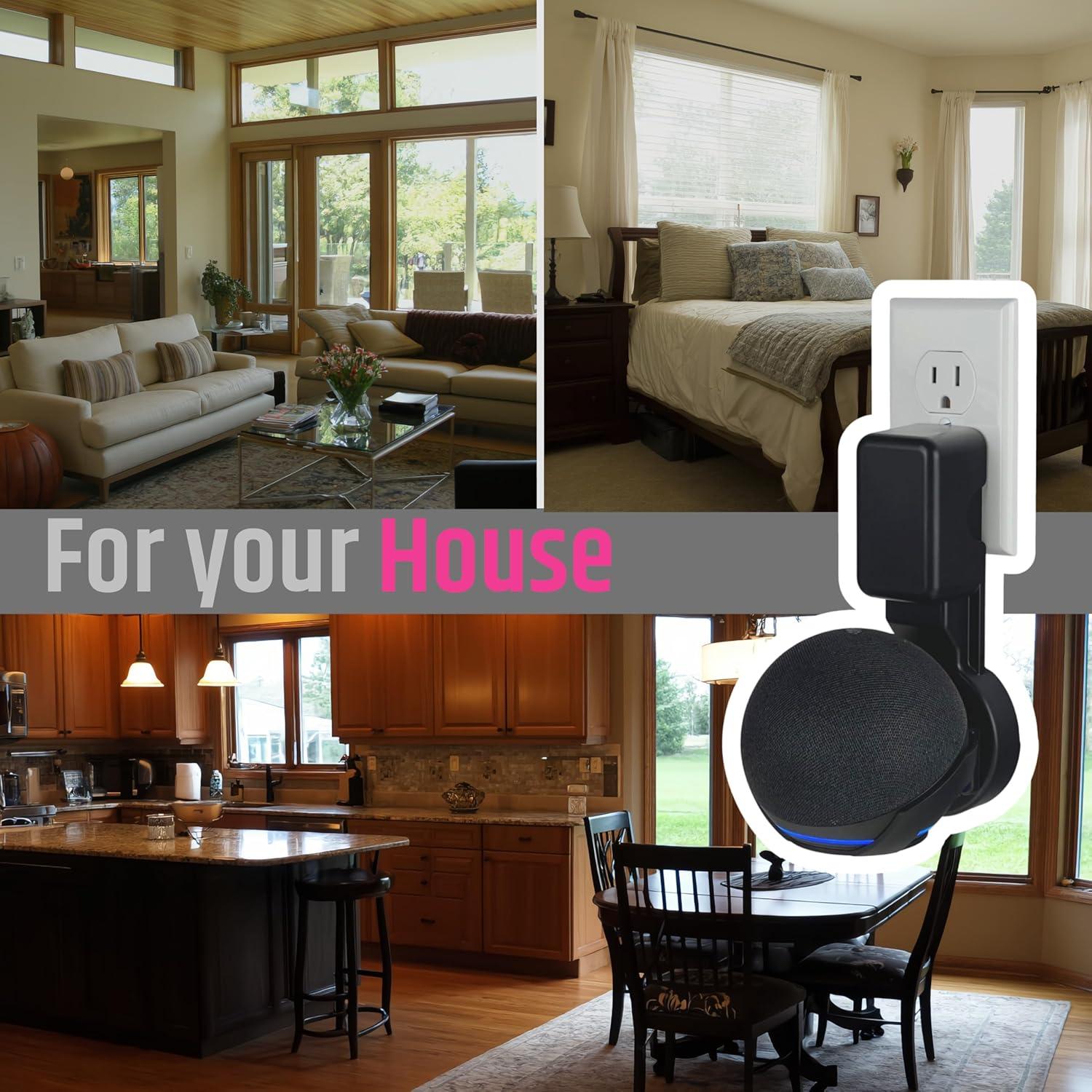 Soporte de Pared NoveraPrime para Echo Dot 4ta y 5ta Gen - Negro