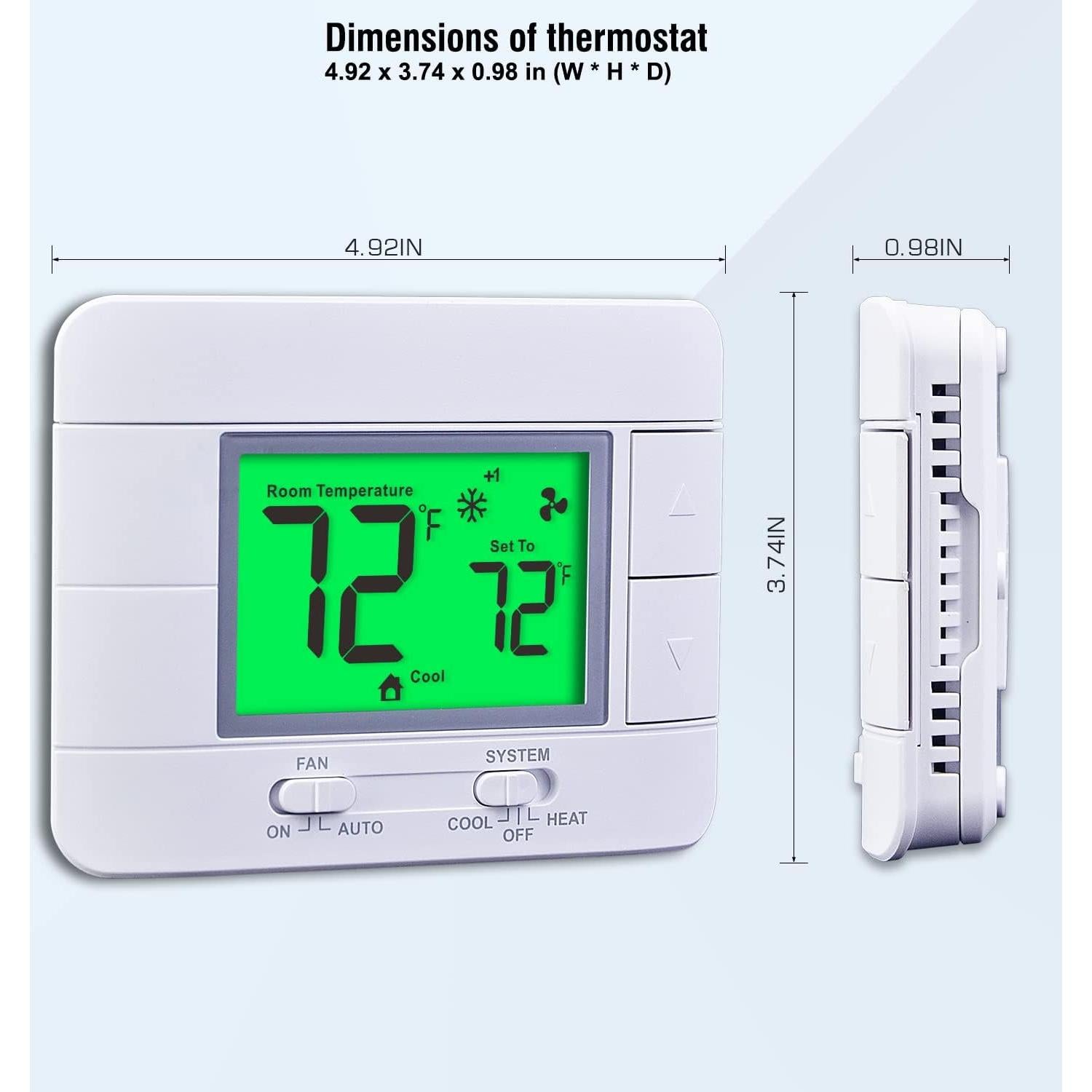 Termostato No Programable Garystat G711 2 Calor 2 Frío LCD Verde