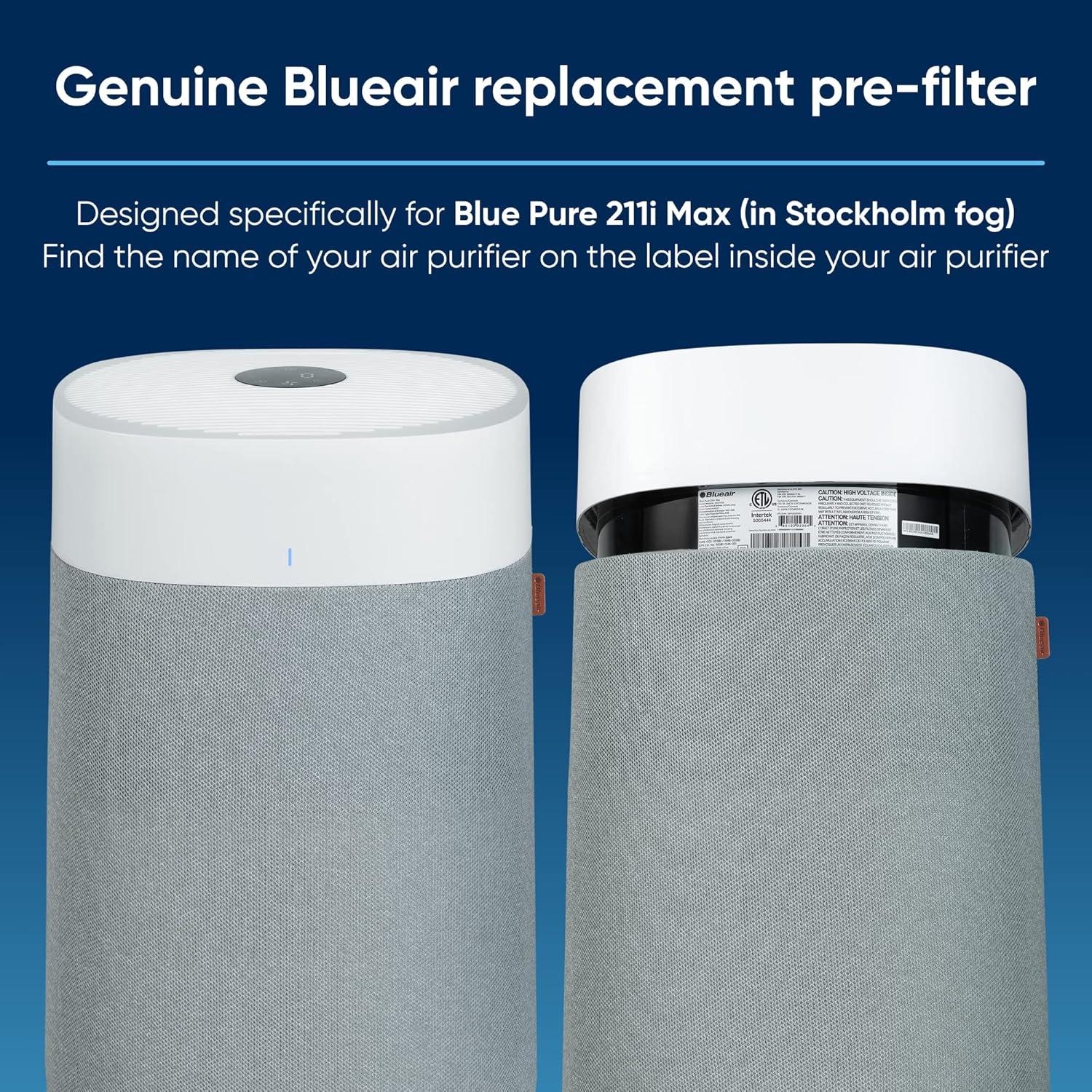 Filtro Previo Original Blueair 211i Max Gris Niebla Lavable
