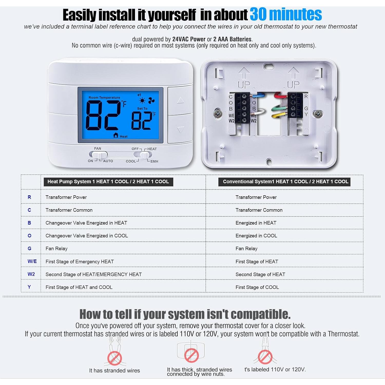 Termostato No Programable Mroinge M721 para Bomba de Calor