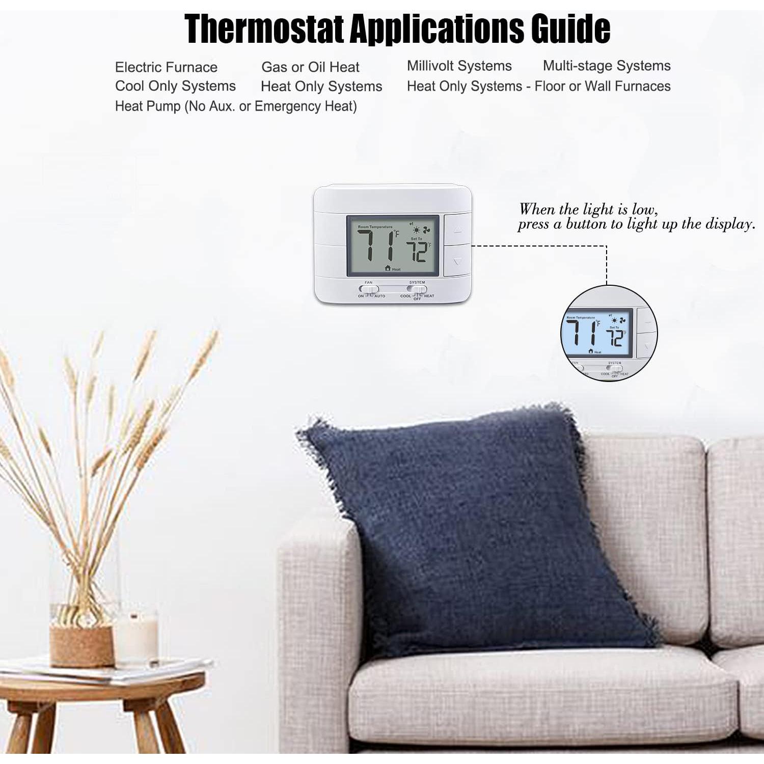 Termostato No Programable Aowel AW711 2 Calor 2 Frío LCD