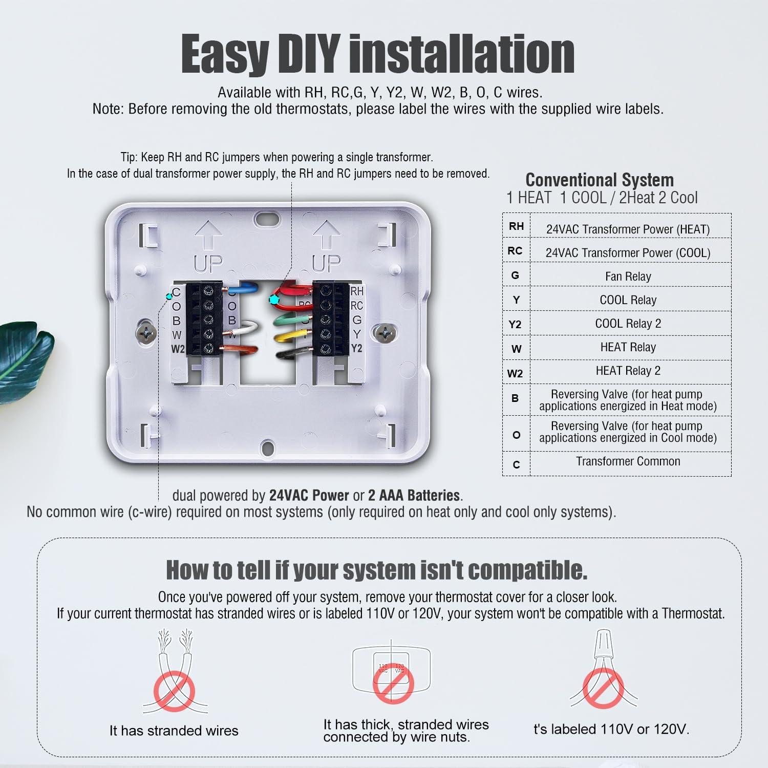 Termostato No Programable Aowel AW711 2 Calor 2 Frío LCD