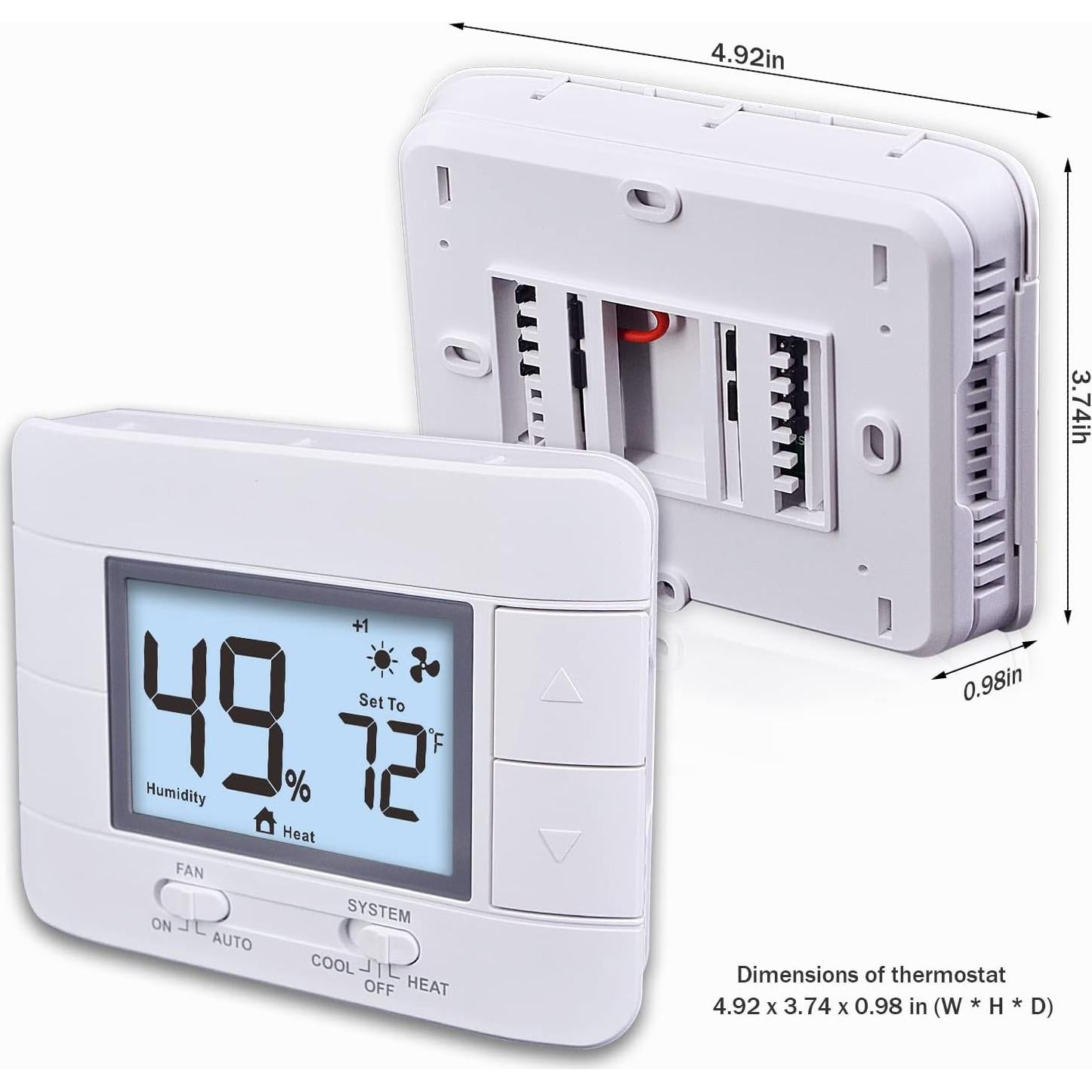 Termostato No Programable Aowel AW711 2 Calor 2 Frío LCD