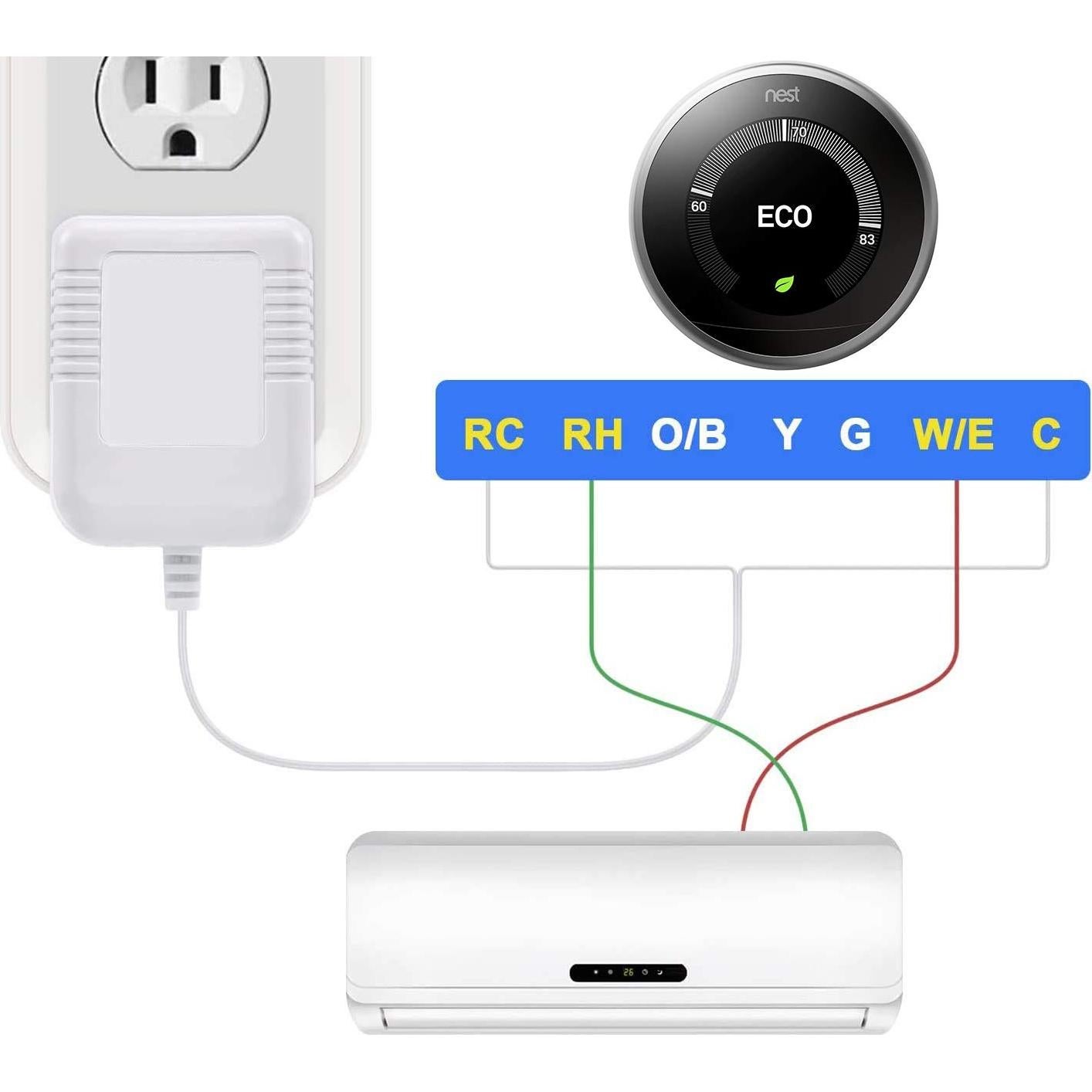Transformador MEROM 24V 500mA C Wire para Timbres y Termostatos