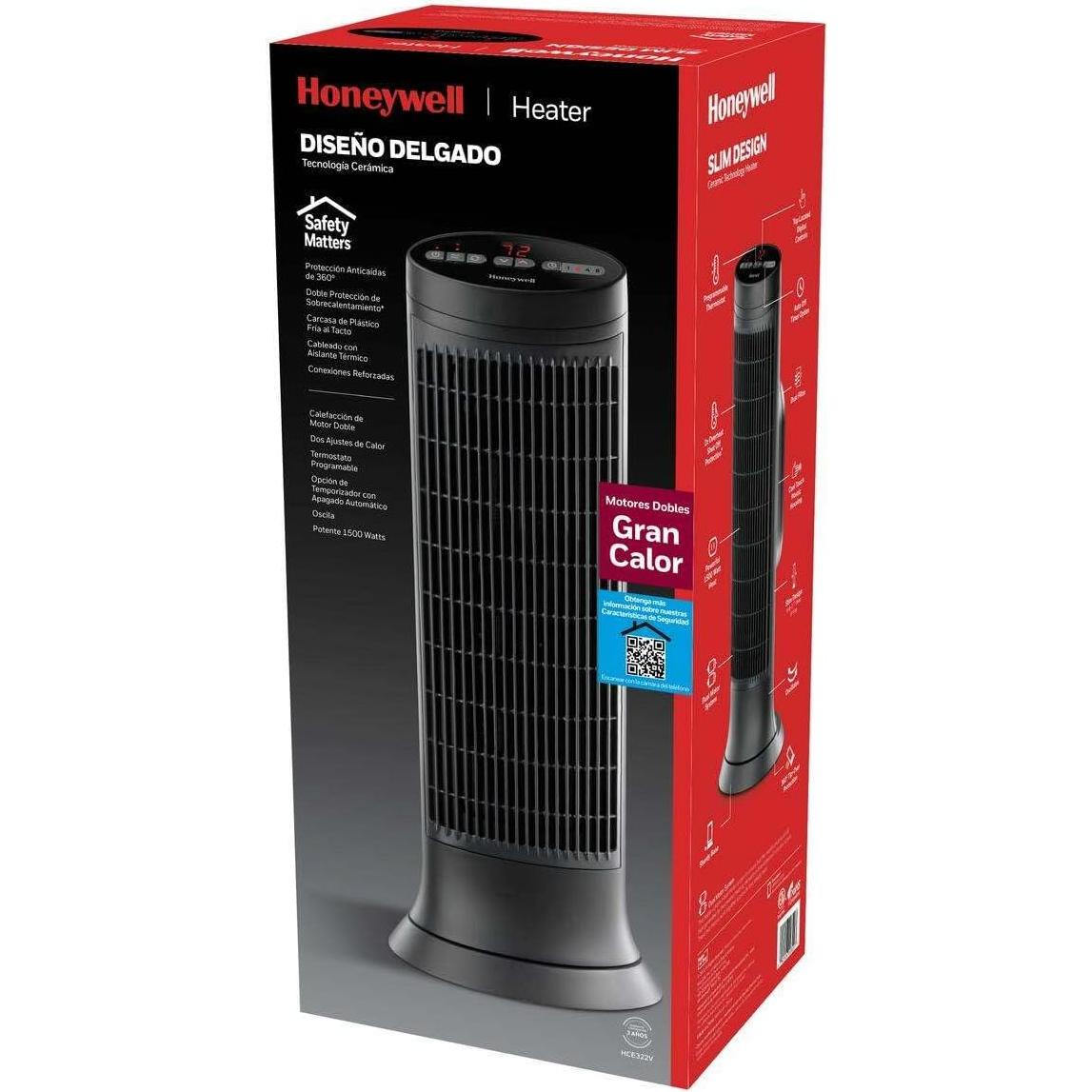 Calentador de Torre Cerámico Honeywell HCE322V 1500W Oscilante