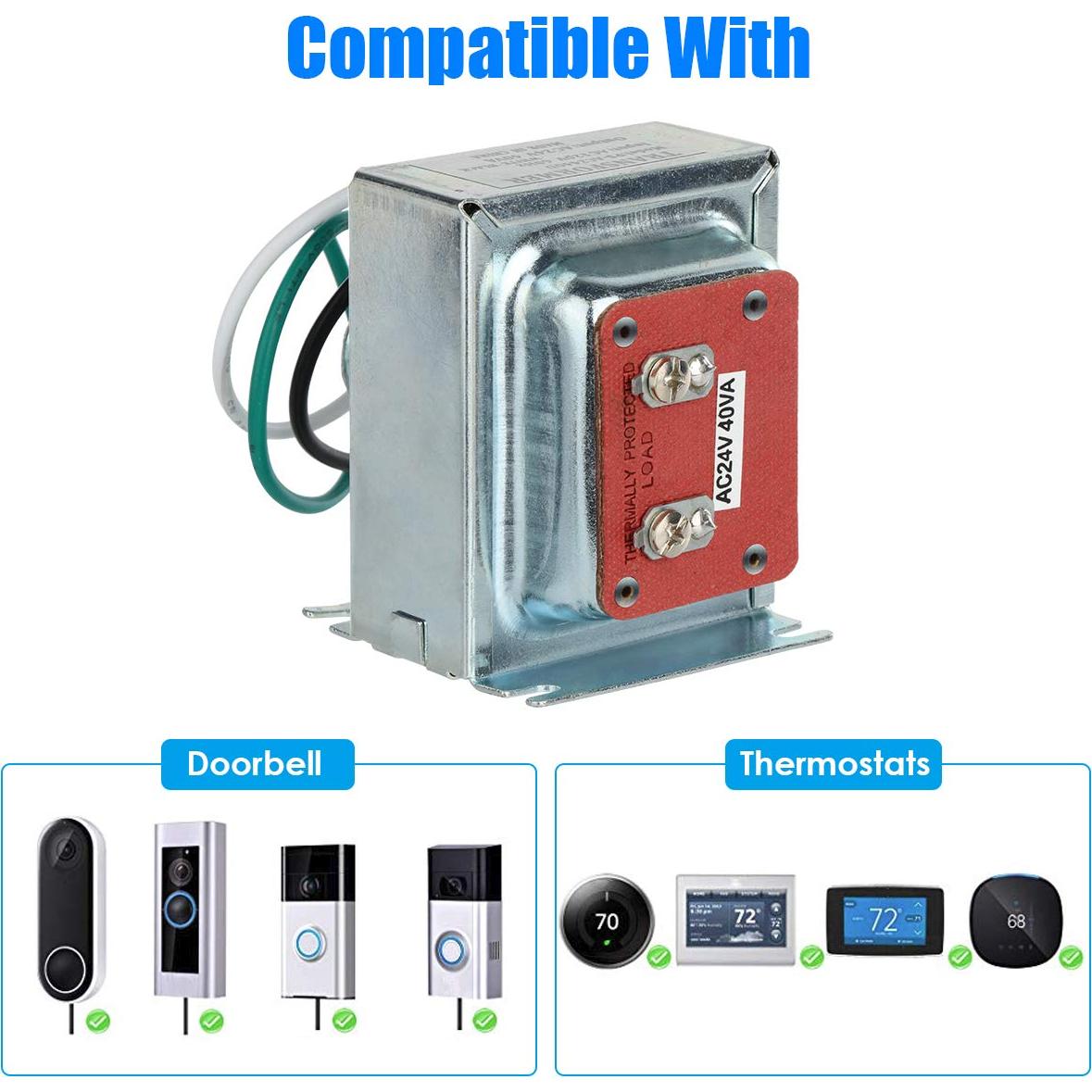 Transformador 24V 40VA para Termostatos y Timbres - Yelinda