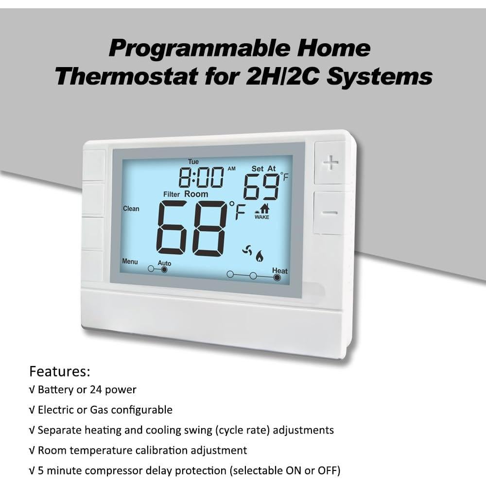 Termostato Programable Coiiwsei RTH715 Blanco 24V LCD