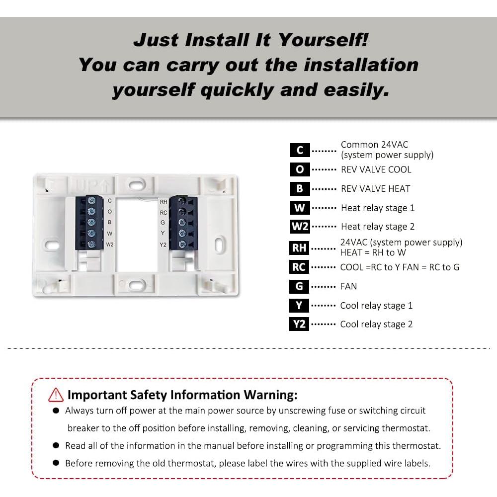 Termostato Programable Coiiwsei RTH715 Blanco 24V LCD