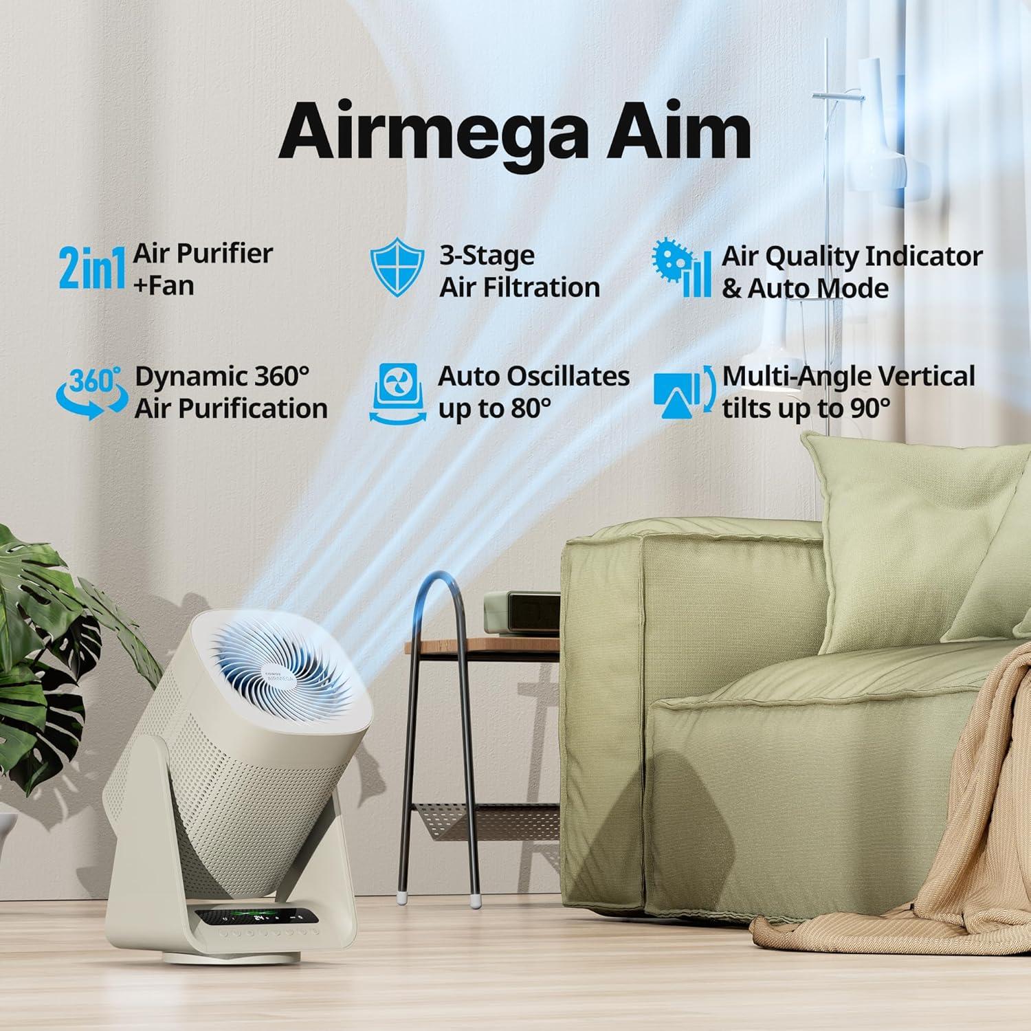 Purificador de Aire Coway Airmega AIM 2-en-1 con Filtro HEPA