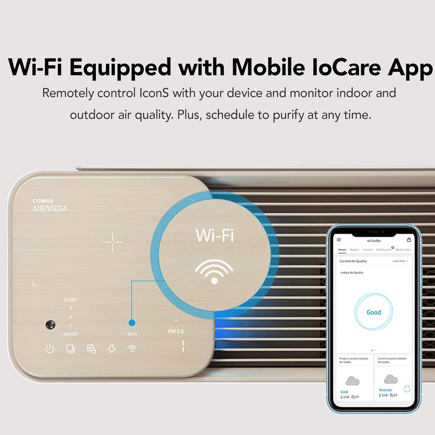 Purificador de aire Coway Airmega IconS HEPA 60.2 m² Control APP