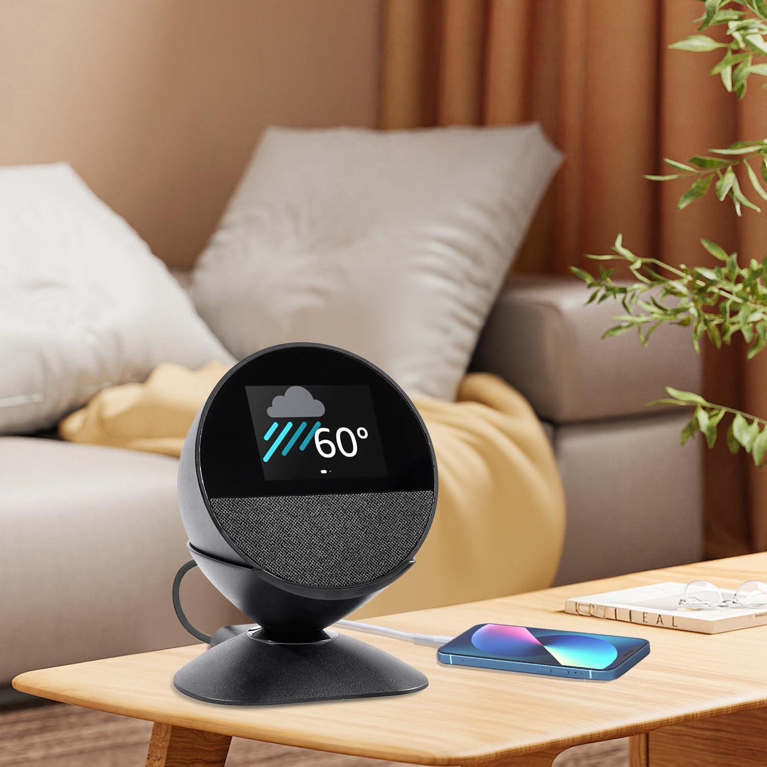 Soporte Ajustable para Echo Spot 2024 y Homepod Mini con Carga USB