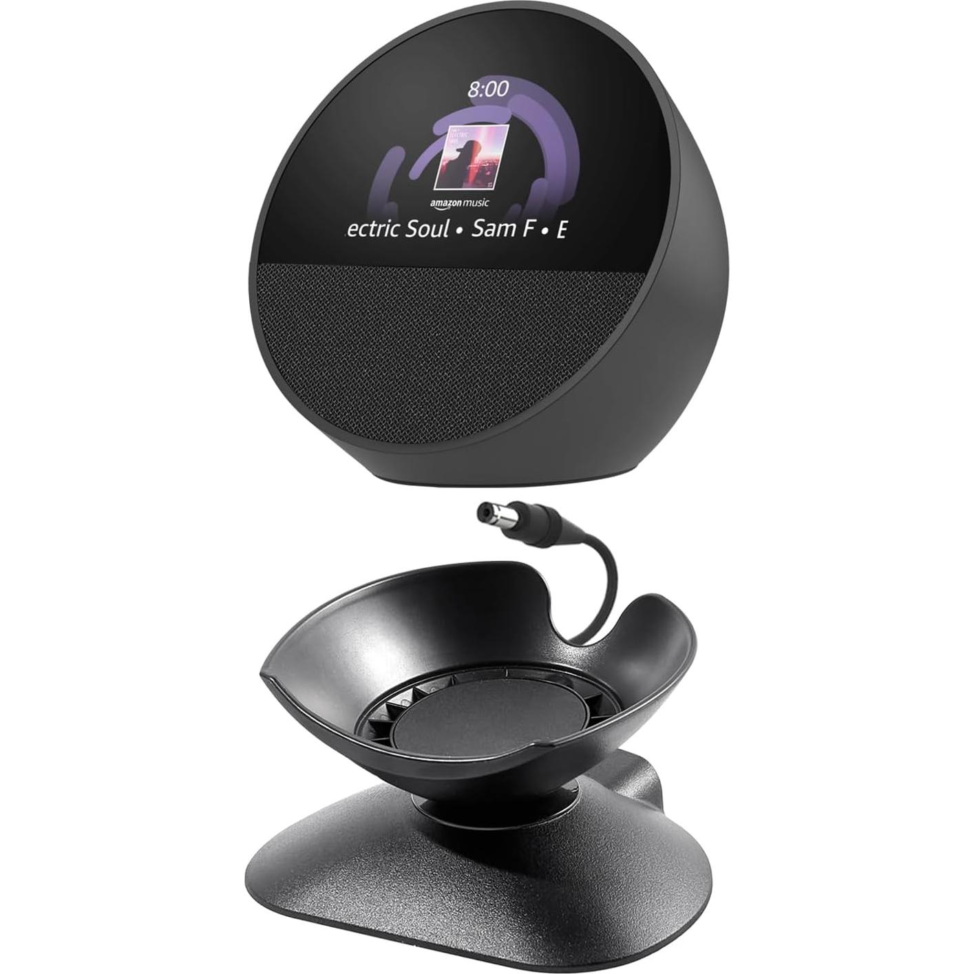 Soporte Ajustable para Echo Spot 2024 y Homepod Mini con Carga USB