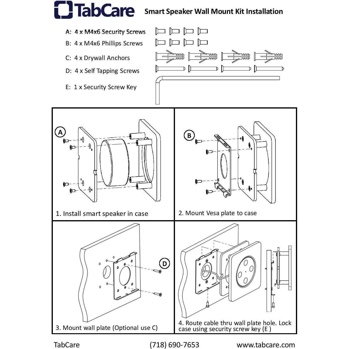 Funda de Seguridad Acrílica TABcare para HomePod Mini VESA 75x75mm