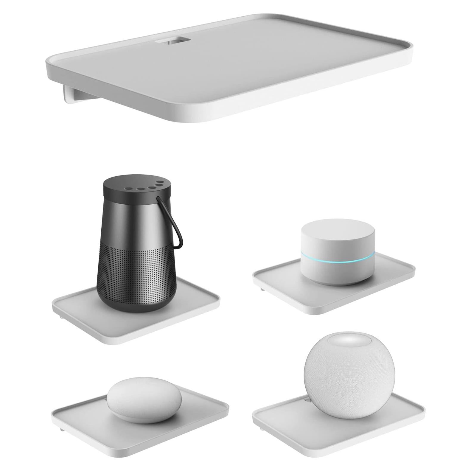 Soporte de Estante de Pared Universal para Altavoces Inteligentes Blanco