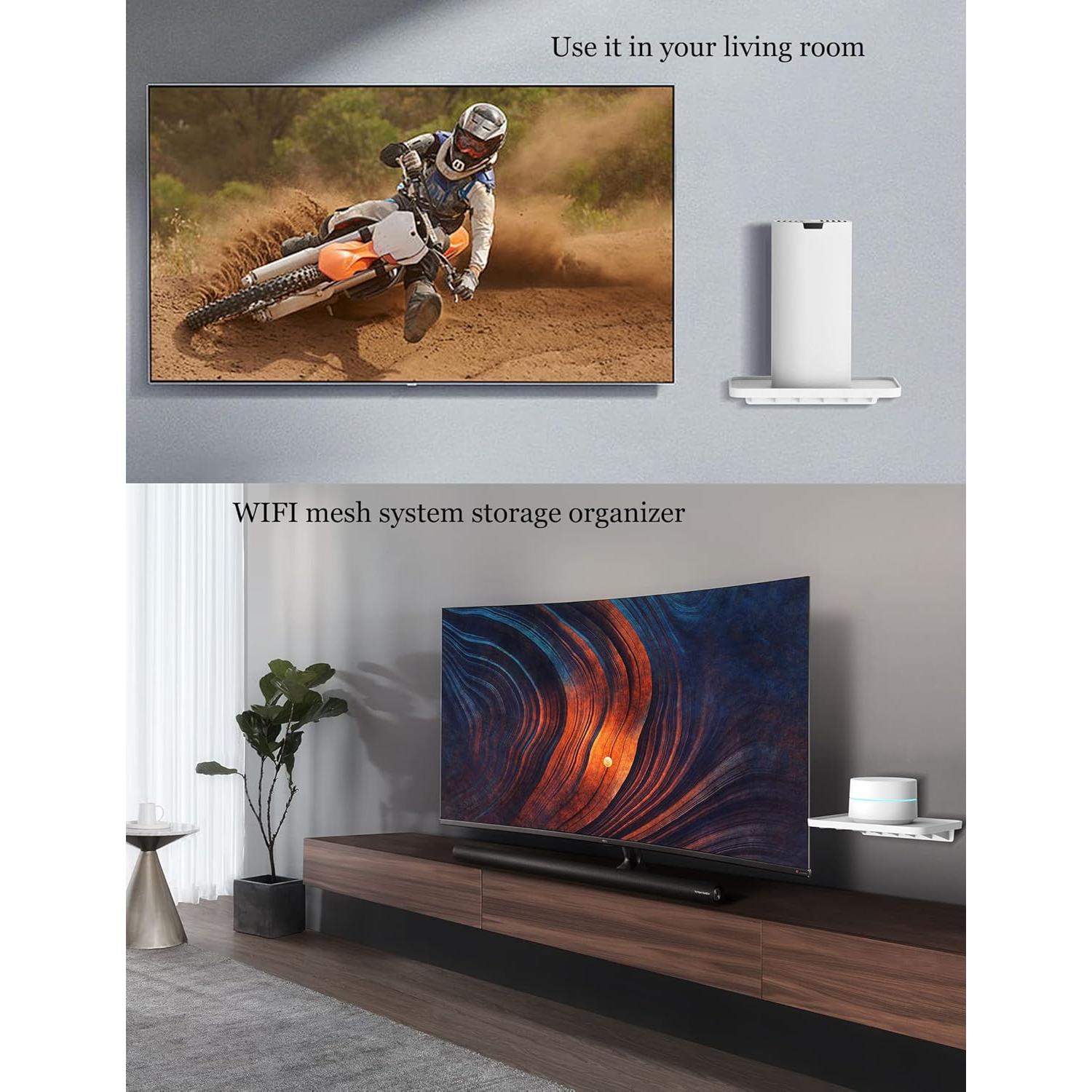 Soporte de Estante de Pared Universal para Altavoces Inteligentes Blanco