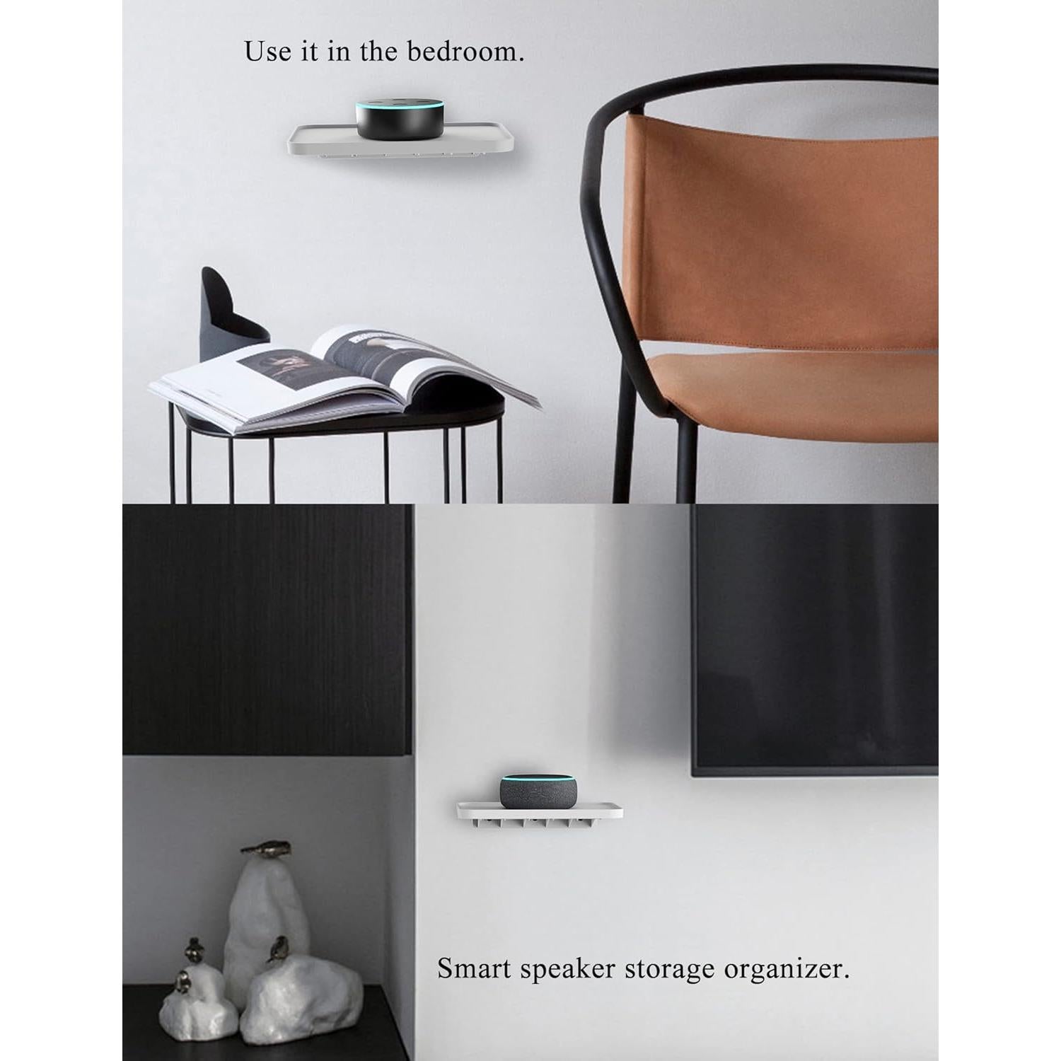 Soporte de Estante de Pared Universal para Altavoces Inteligentes Blanco