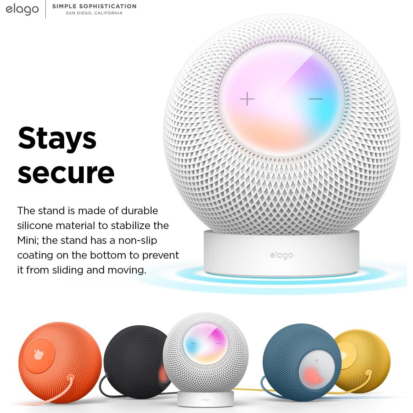 Soporte elago para HomePod Mini - Silicona Antideslizante Blanco
