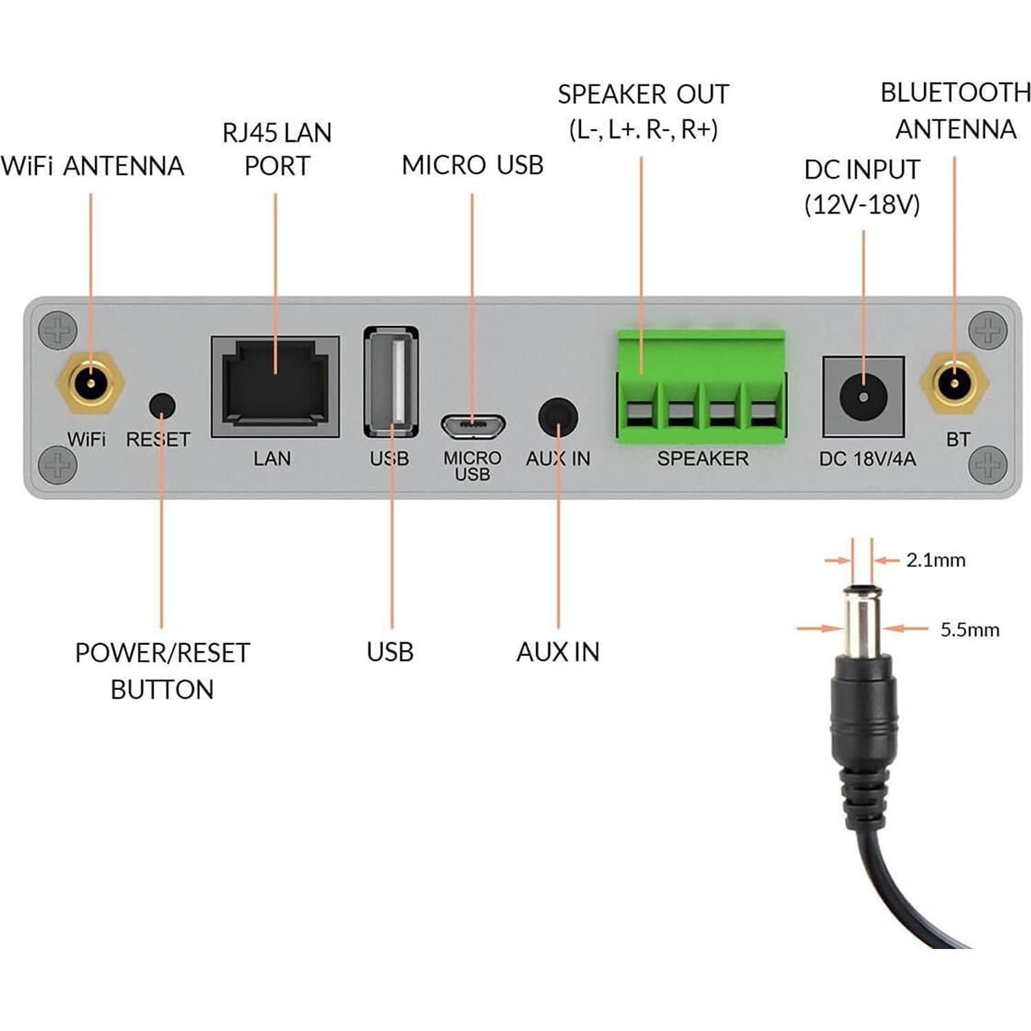 Amplificador Inalámbrico Arylic A30+ 35W Stereo WiFi Bluetooth