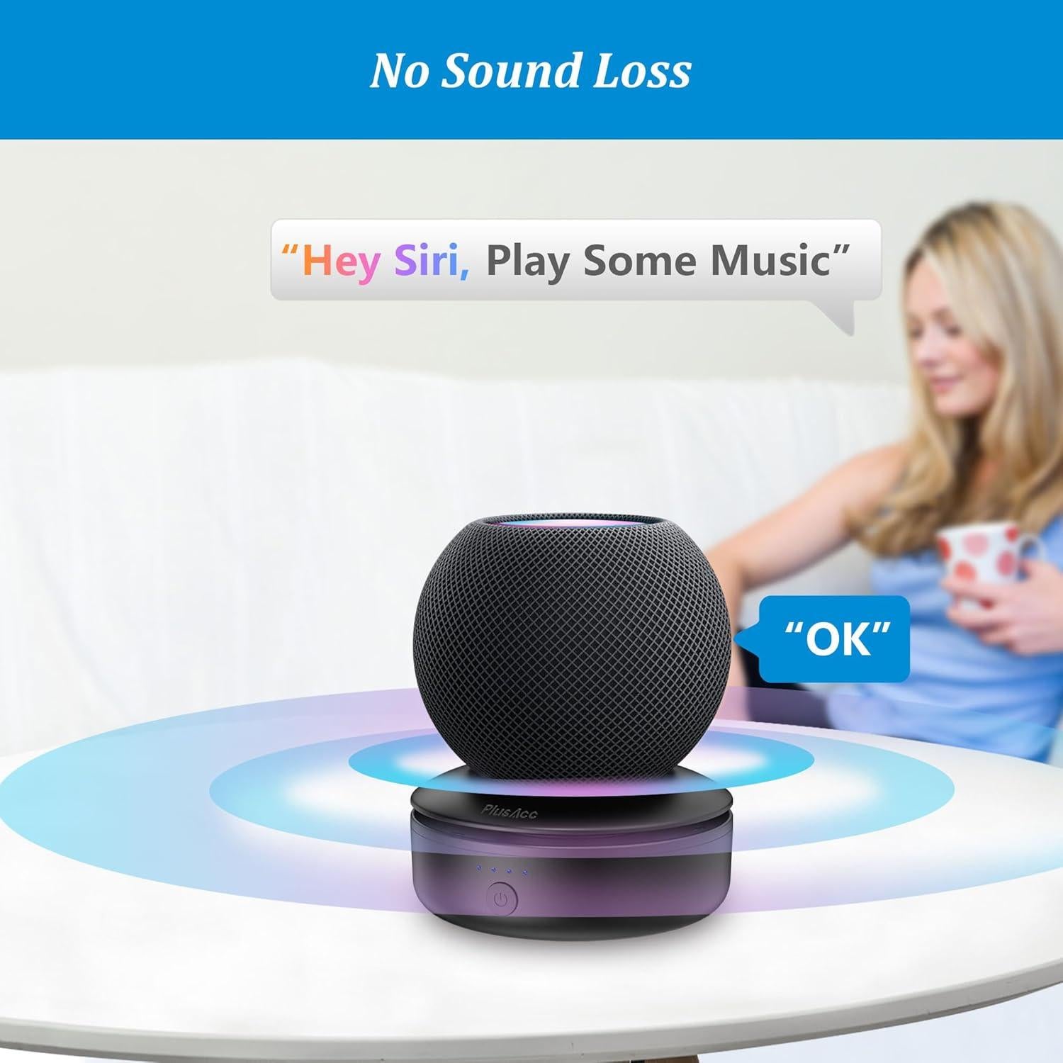 Base de Batería PlusAcc 10000mAh para HomePod Mini - Carga Portátil