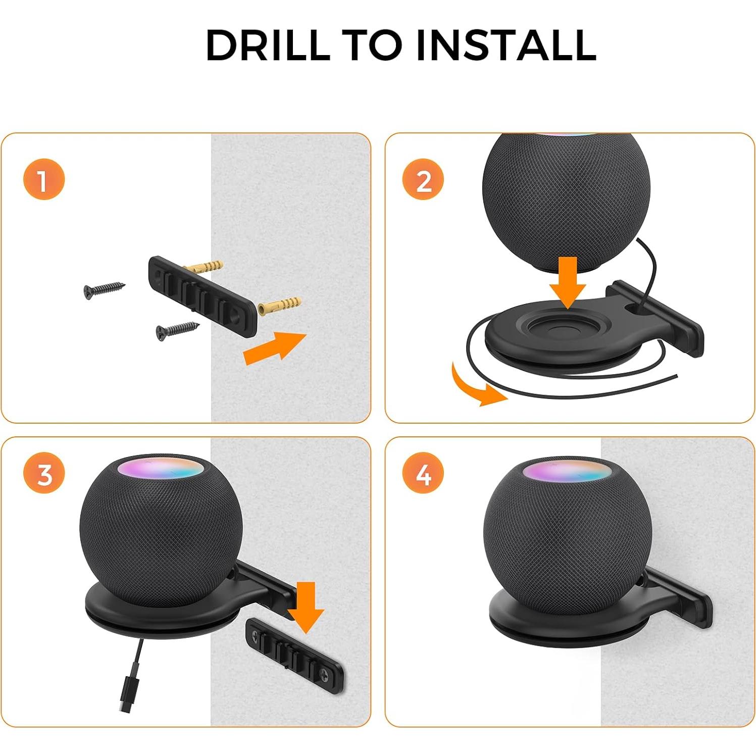 Soporte de pared AHASTYLE para HomePod Mini - Negro 2pcs