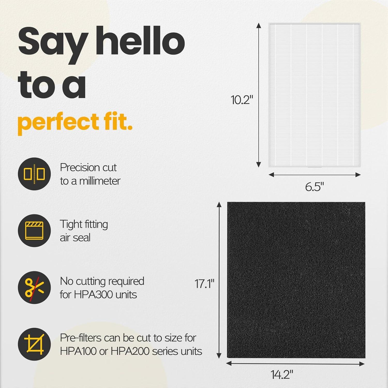 Filtro HEPA HPA300 isinlive para Purificador Honeywell - 7 Piezas