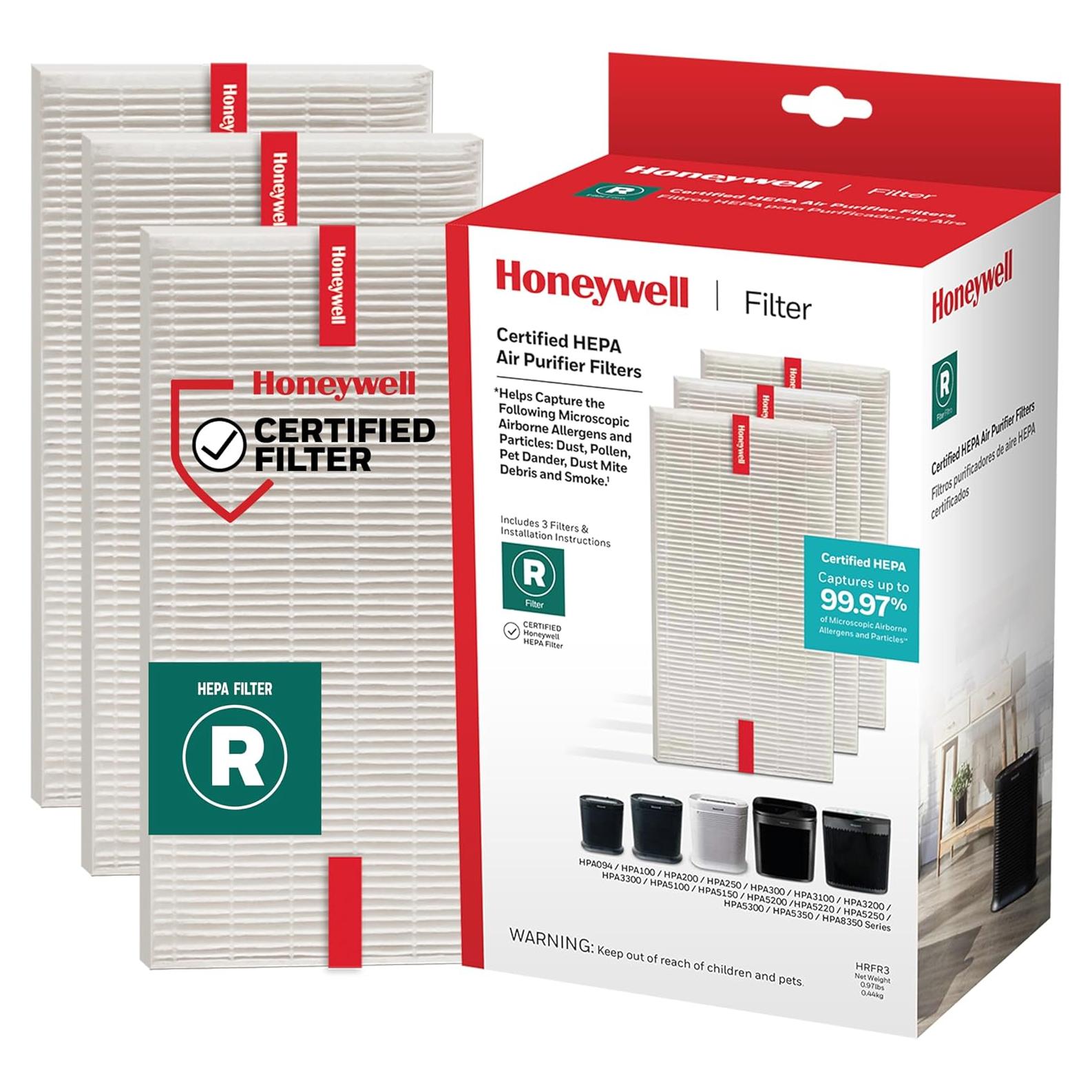 Filtro HEPA Honeywell R para Purificador de Aire - Paquete de 3