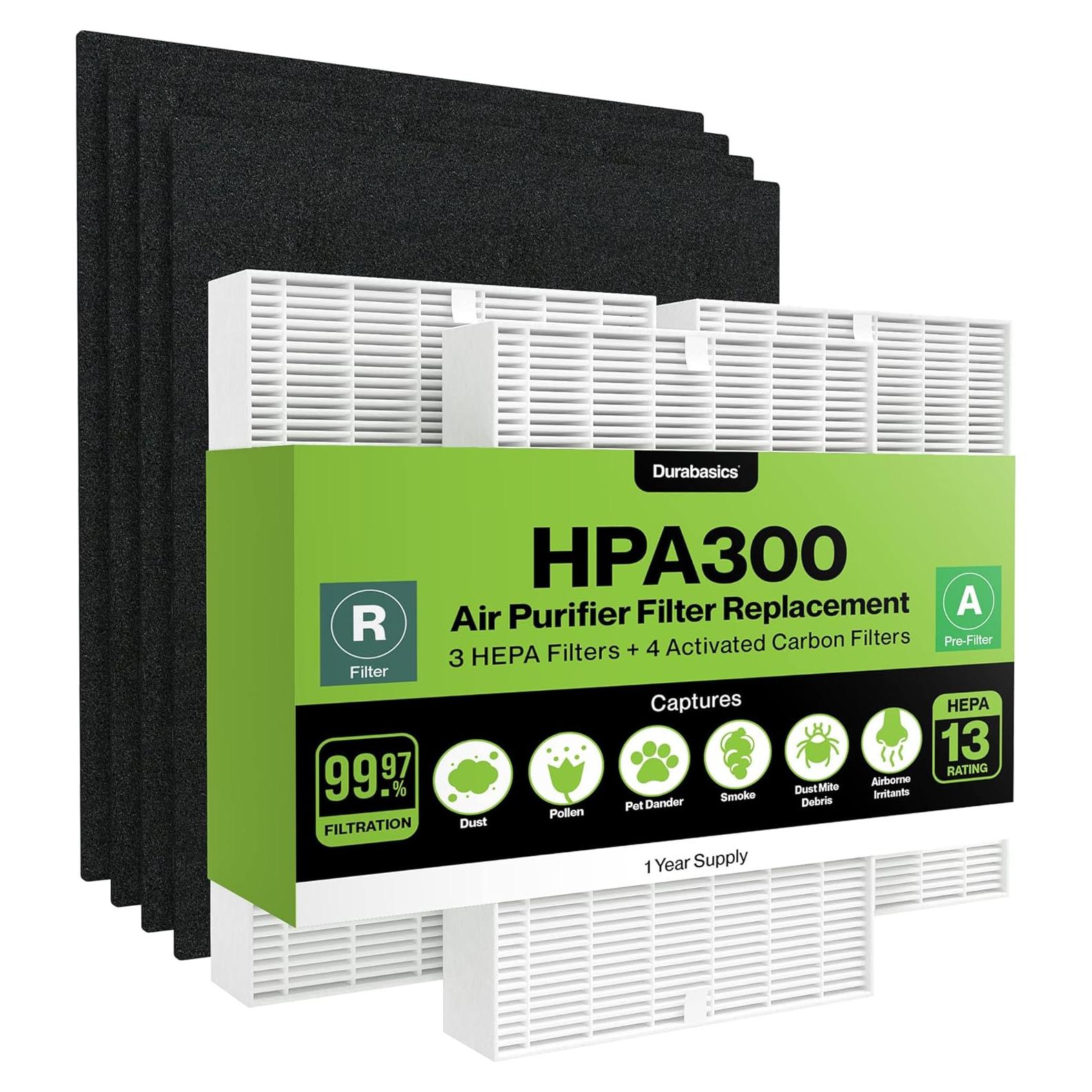 Juego de Filtros HEPA Durabasics 3 para Purificador Honeywell HPA300