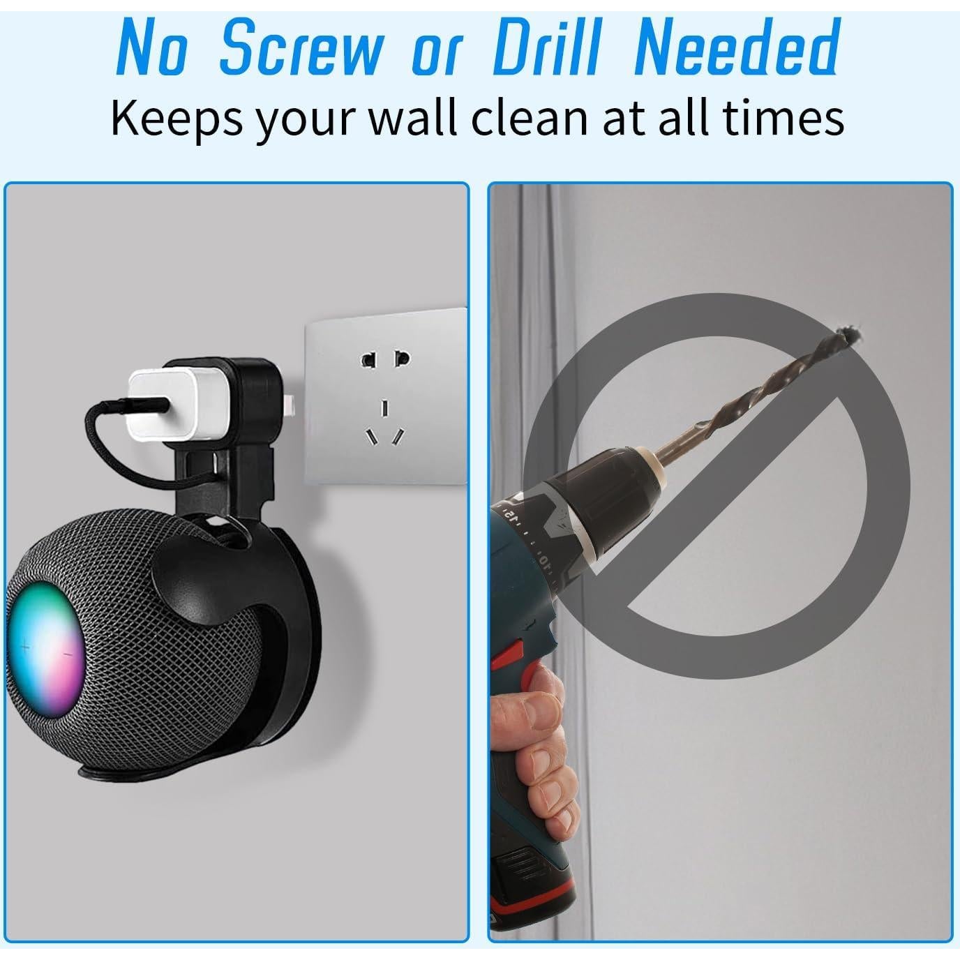 Soporte de Pared para Apple Homepod Mini - Blanco, Sin Tornillos