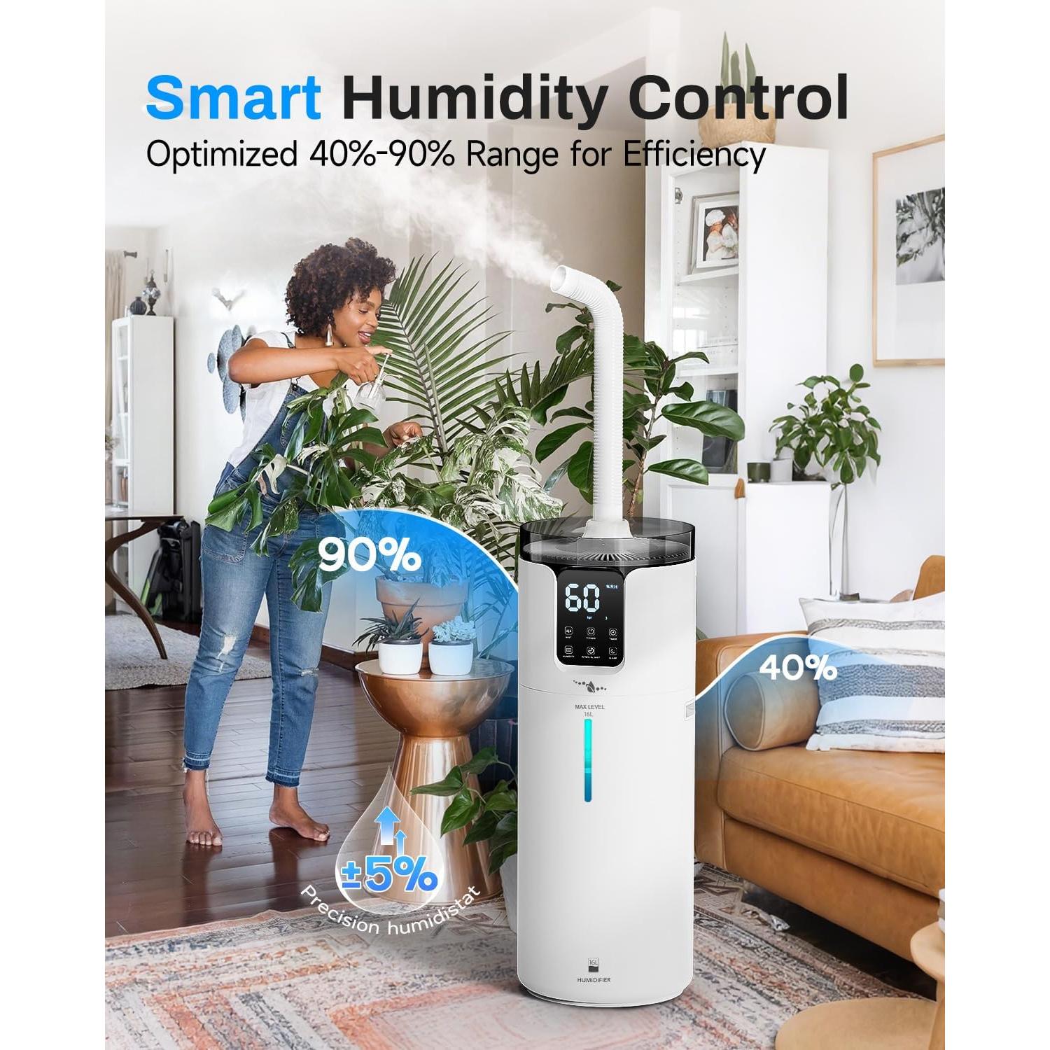 Humidificador Ultrasónico Lacidoll 16L para Habitaciones Grandes