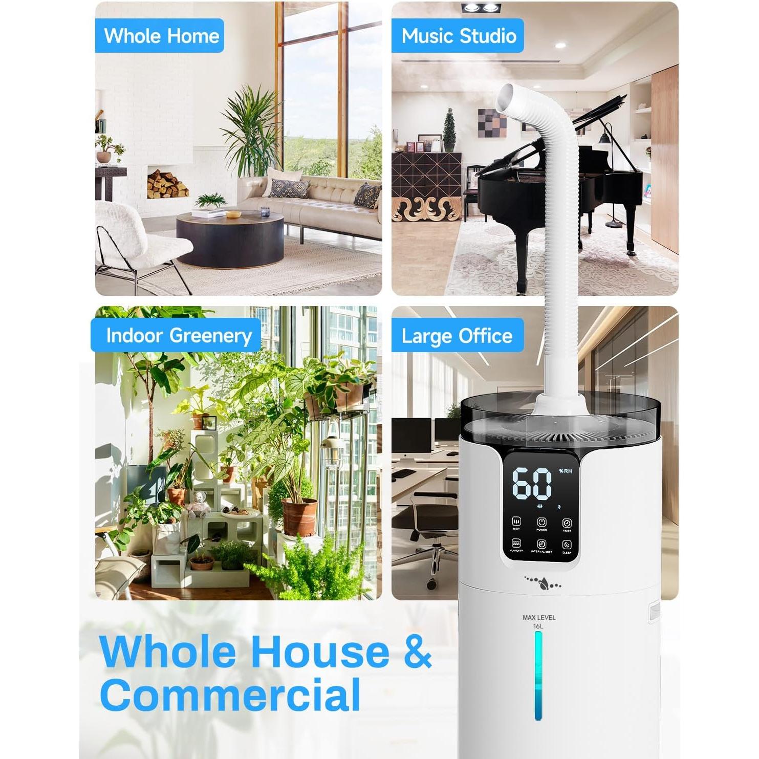 Humidificador Ultrasónico Lacidoll 16L para Habitaciones Grandes