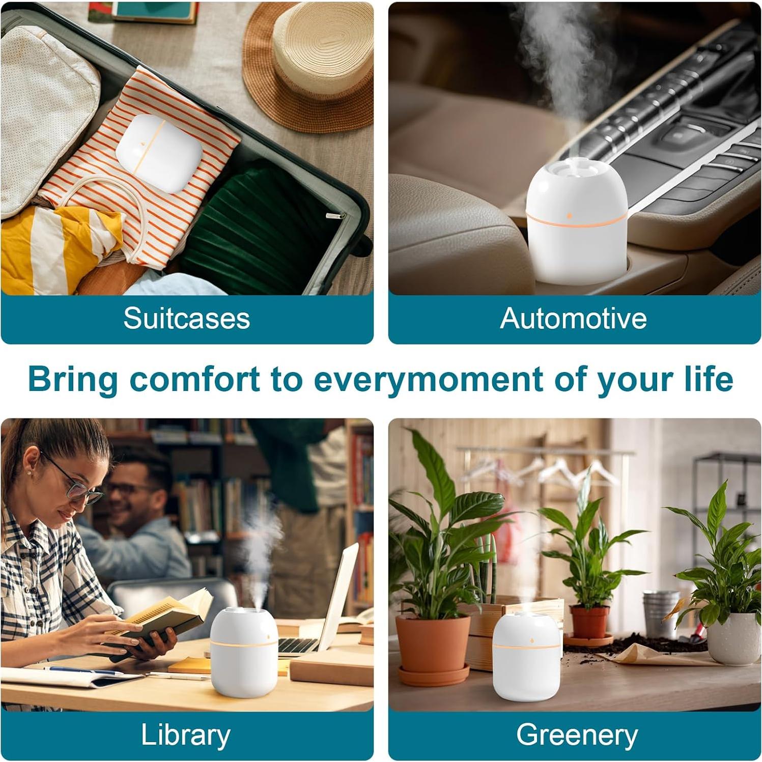 Humidificador Portátil KOSGHO Jiashiqi 220ml Blanco Silencioso