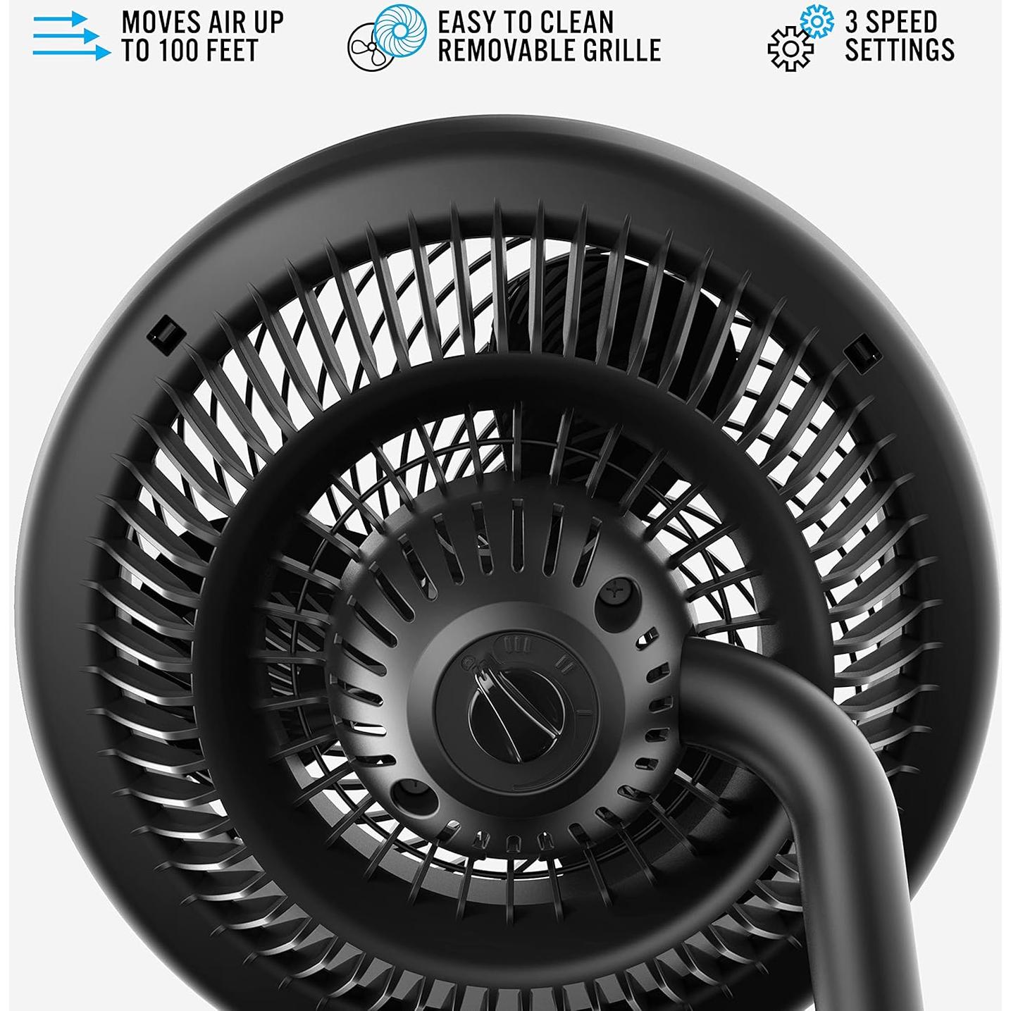 Ventilador Circulador de Aire Vornado 660 Grande 4 Velocidades Negro