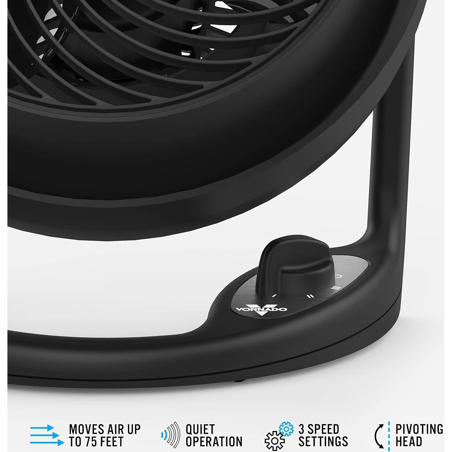 Ventilador Circulador de Aire Vornado 610 3 Velocidades Negro