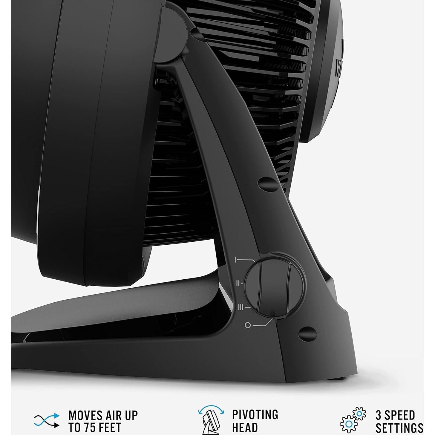 Ventilador Circulador de Aire Vornado 62 3 Velocidades Negro