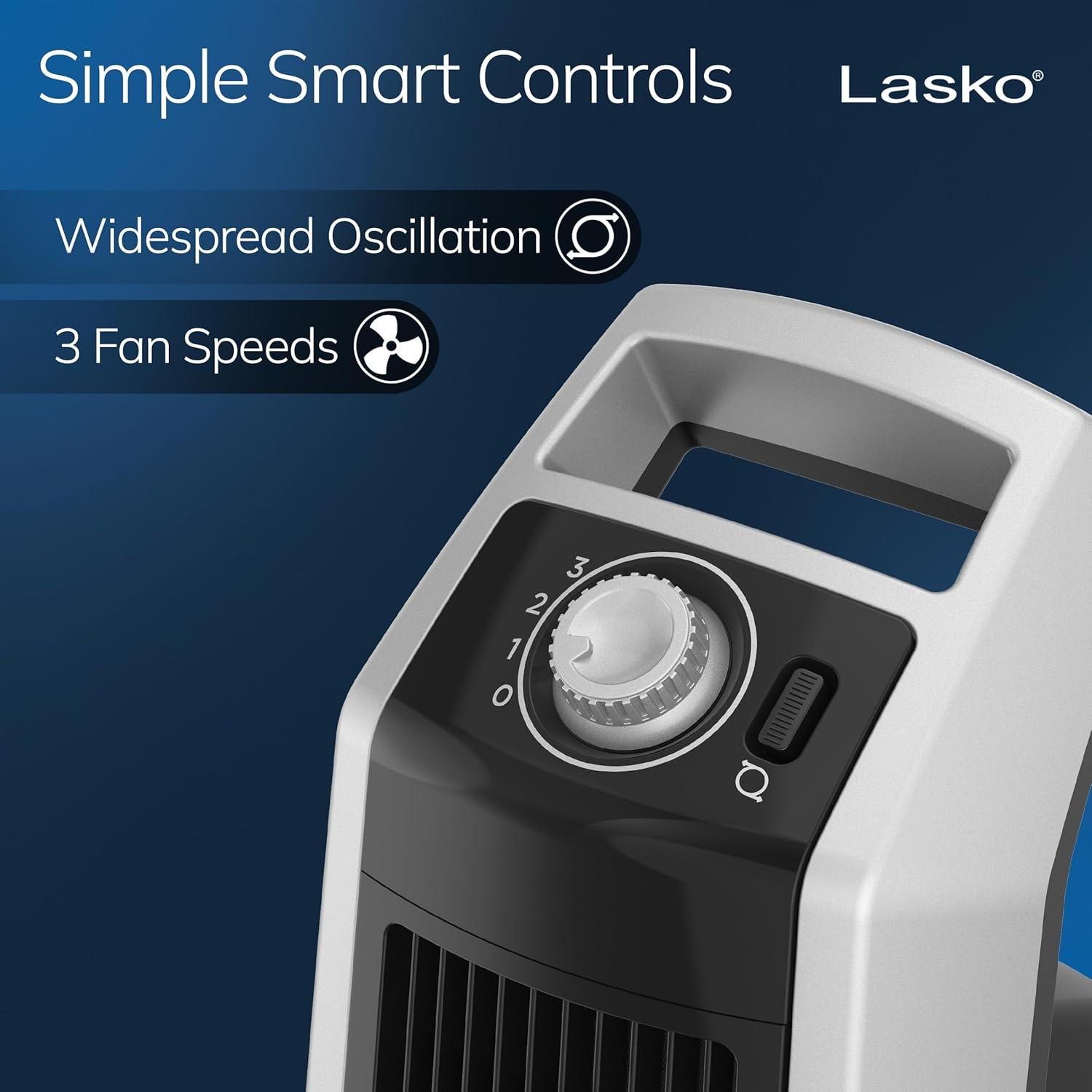 Ventilador de Torre Oscilante Lasko U35105, 3 Velocidades, 89 cm