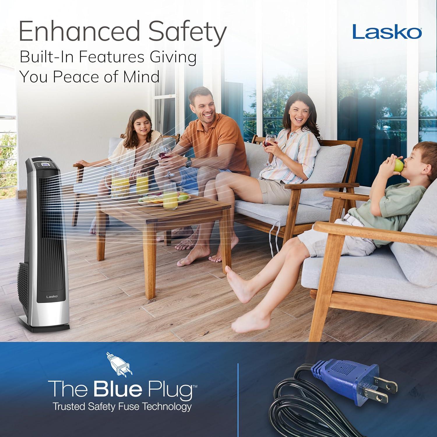 Ventilador de Torre Oscilante Lasko U35105, 3 Velocidades, 89 cm