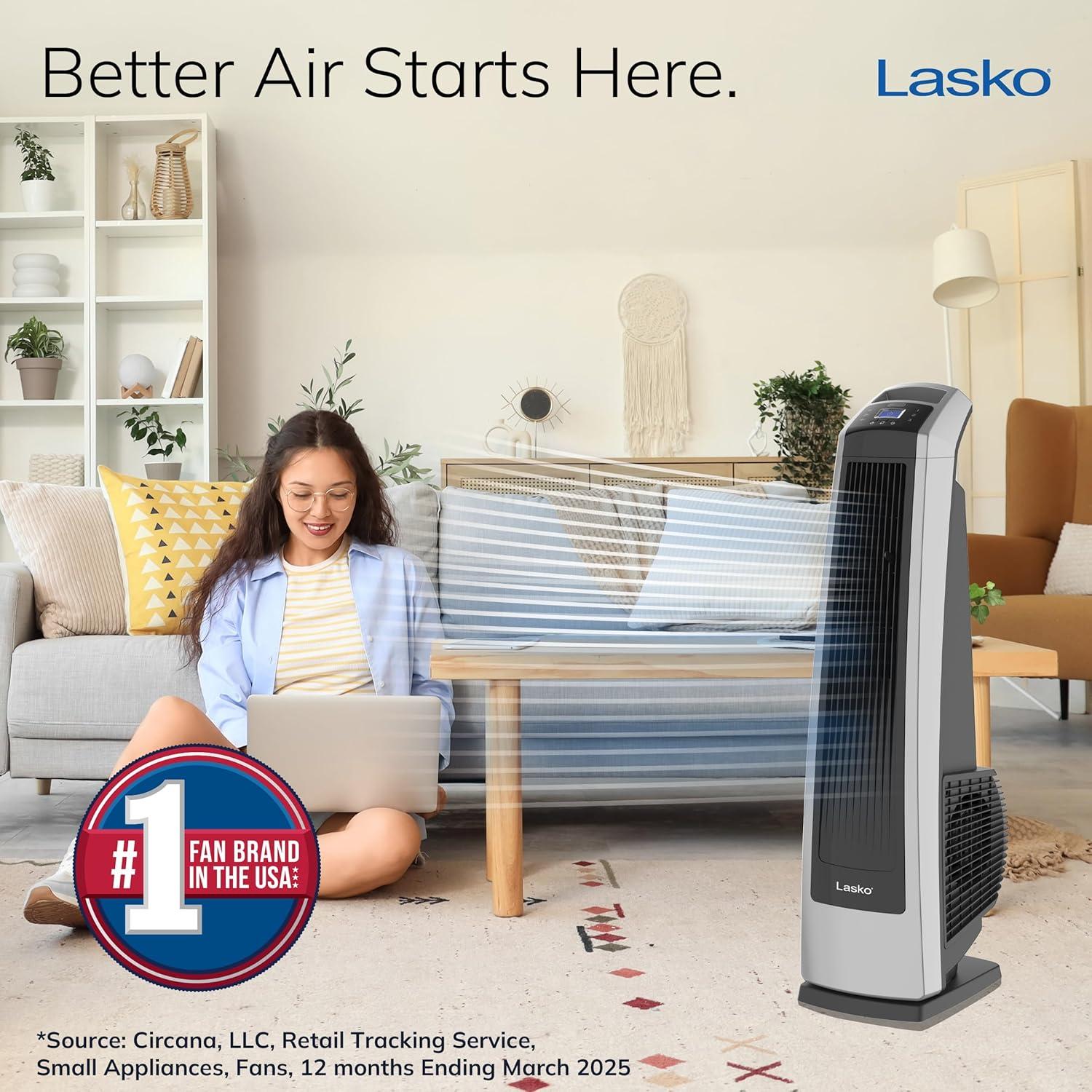 Ventilador de Torre Lasko U35120, 3 Velocidades, 88.9 cm