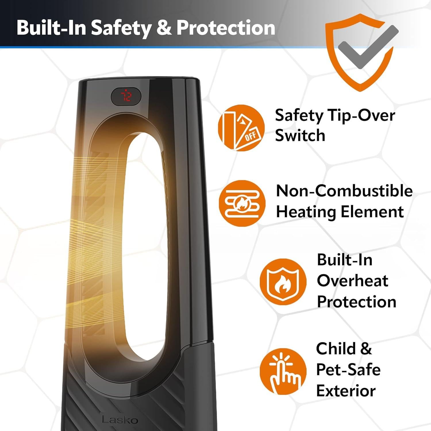 Calefactor de Torre Cerámico Lasko CW210 1500W Sin Aspas