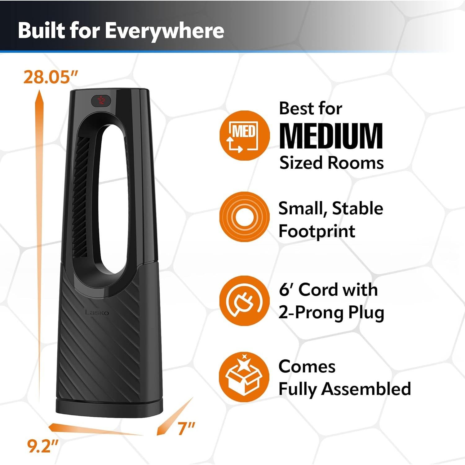 Calefactor de Torre Cerámico Lasko CW210 1500W Sin Aspas