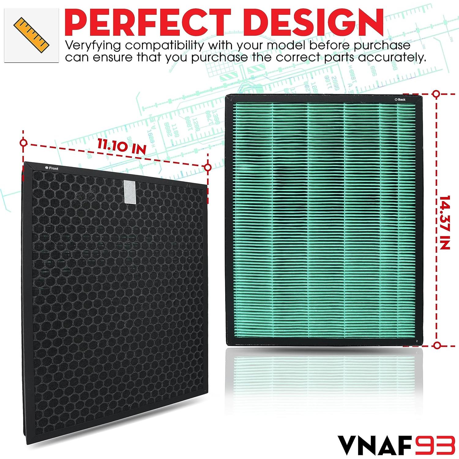 Paquete de 4 Filtros HEPA Verdadero H13 y Carbón Coway Airmega 400