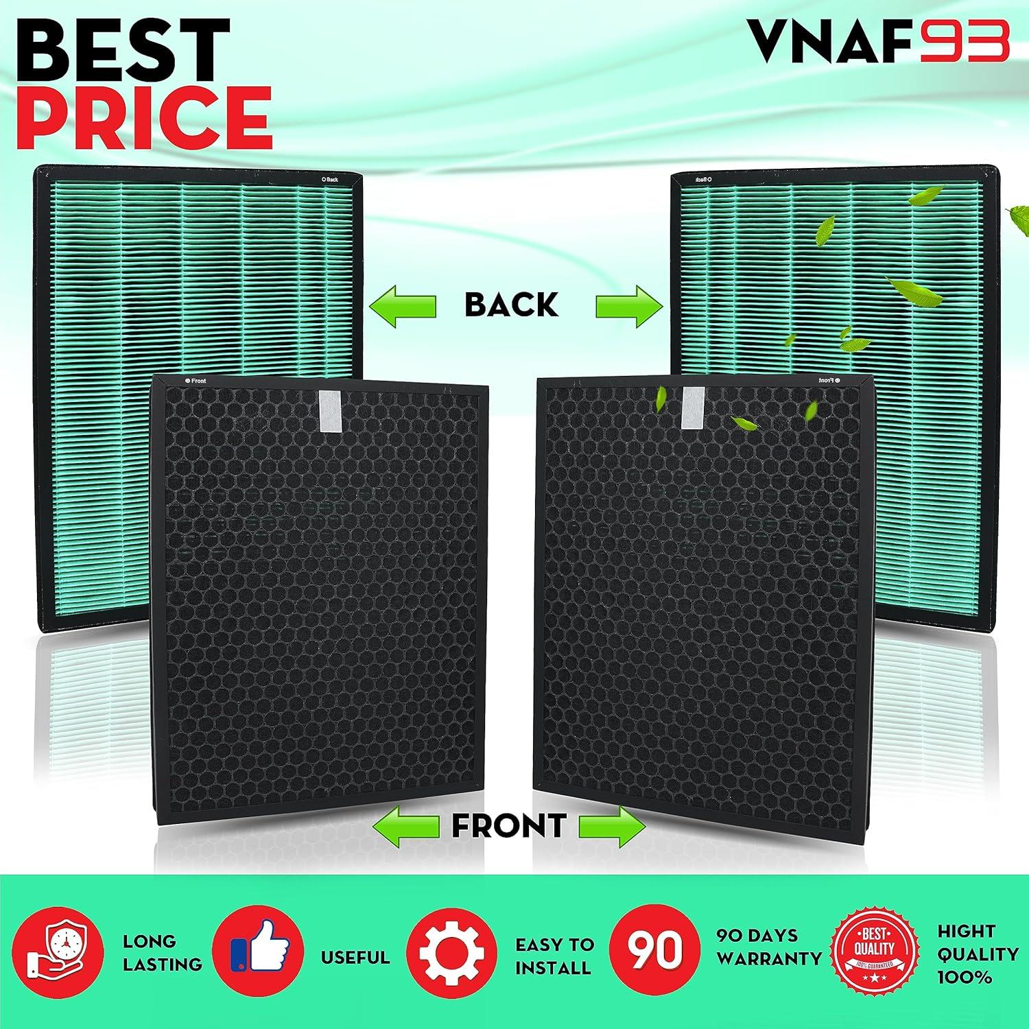 Paquete de 4 Filtros HEPA Verdadero H13 y Carbón Coway Airmega 400