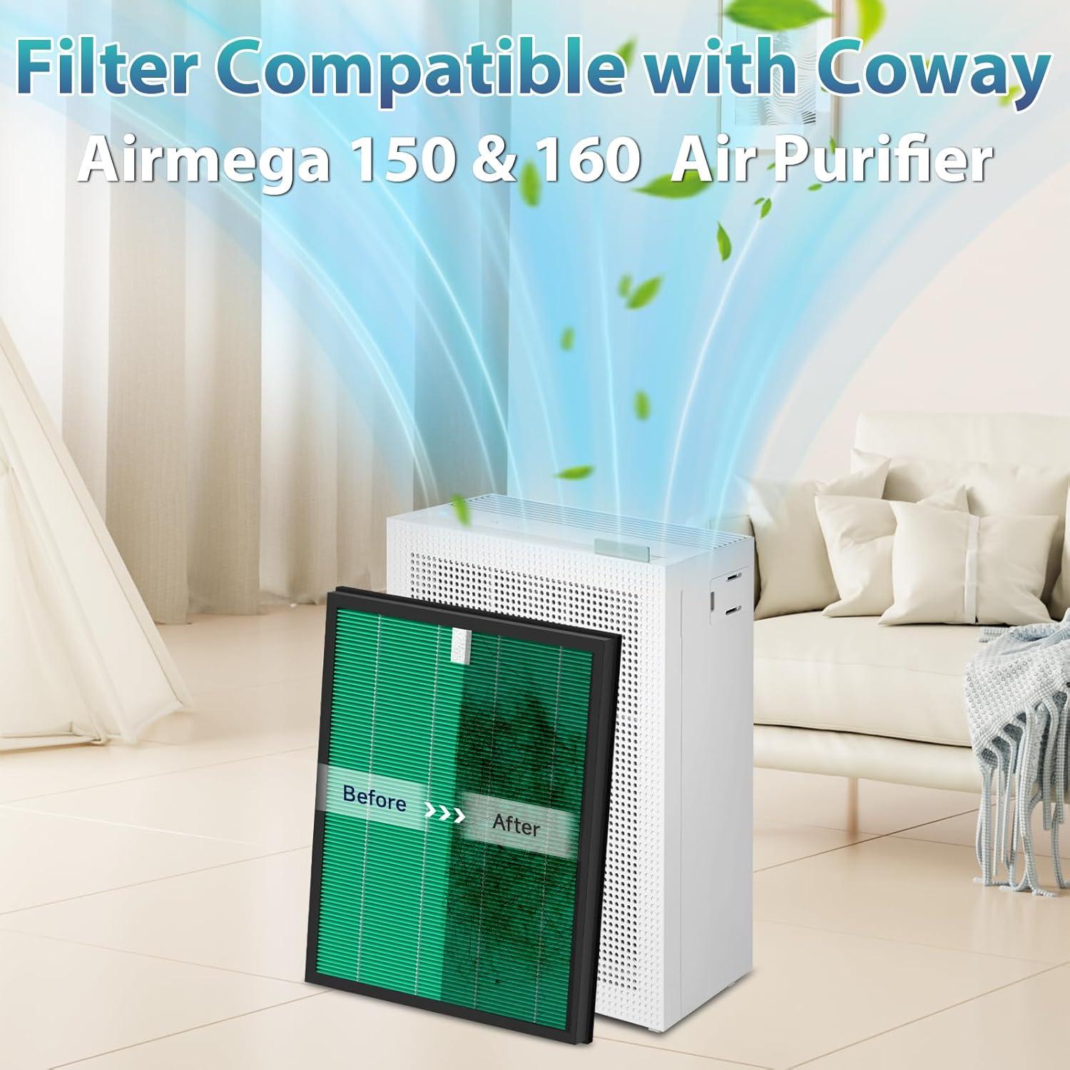 Filtros de Reemplazo Coway Airmega 150 HEPA y Carbón Activo