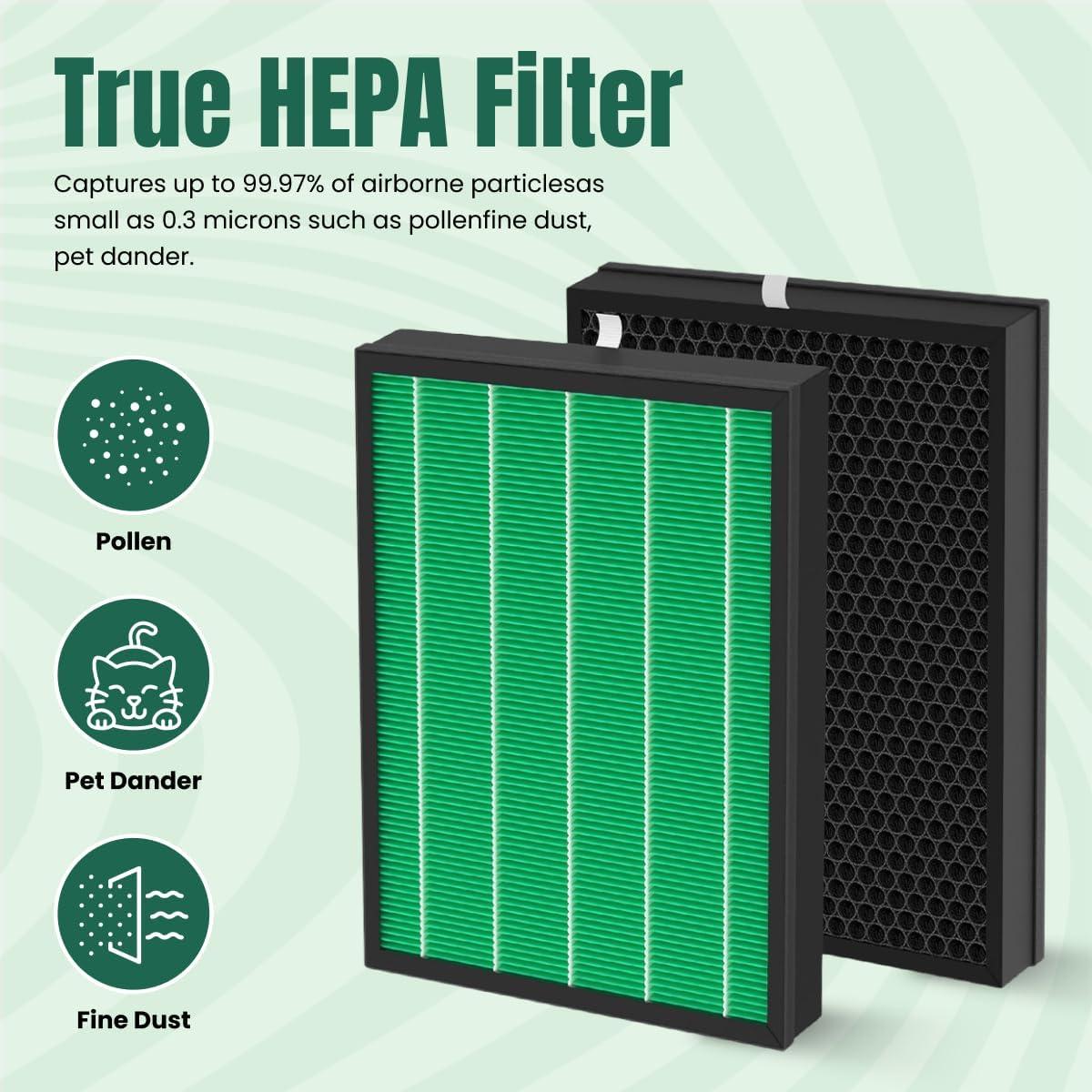 Reemplazo Filtro HEPA y Carbón Coway Airmega 400/400S - 2 Unidades