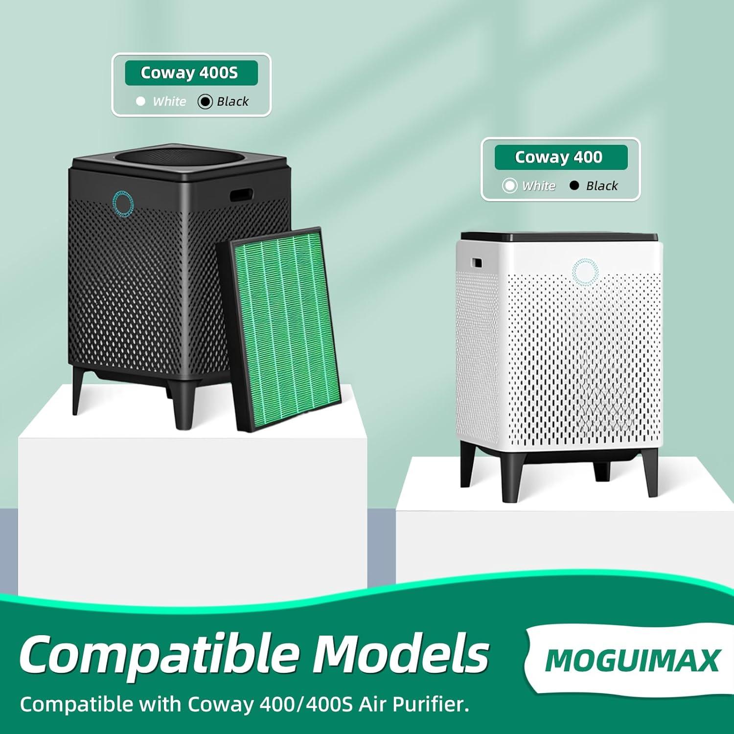 Paquete de 2 Filtros HEPA y Carbón Moguimax 400 para Coway