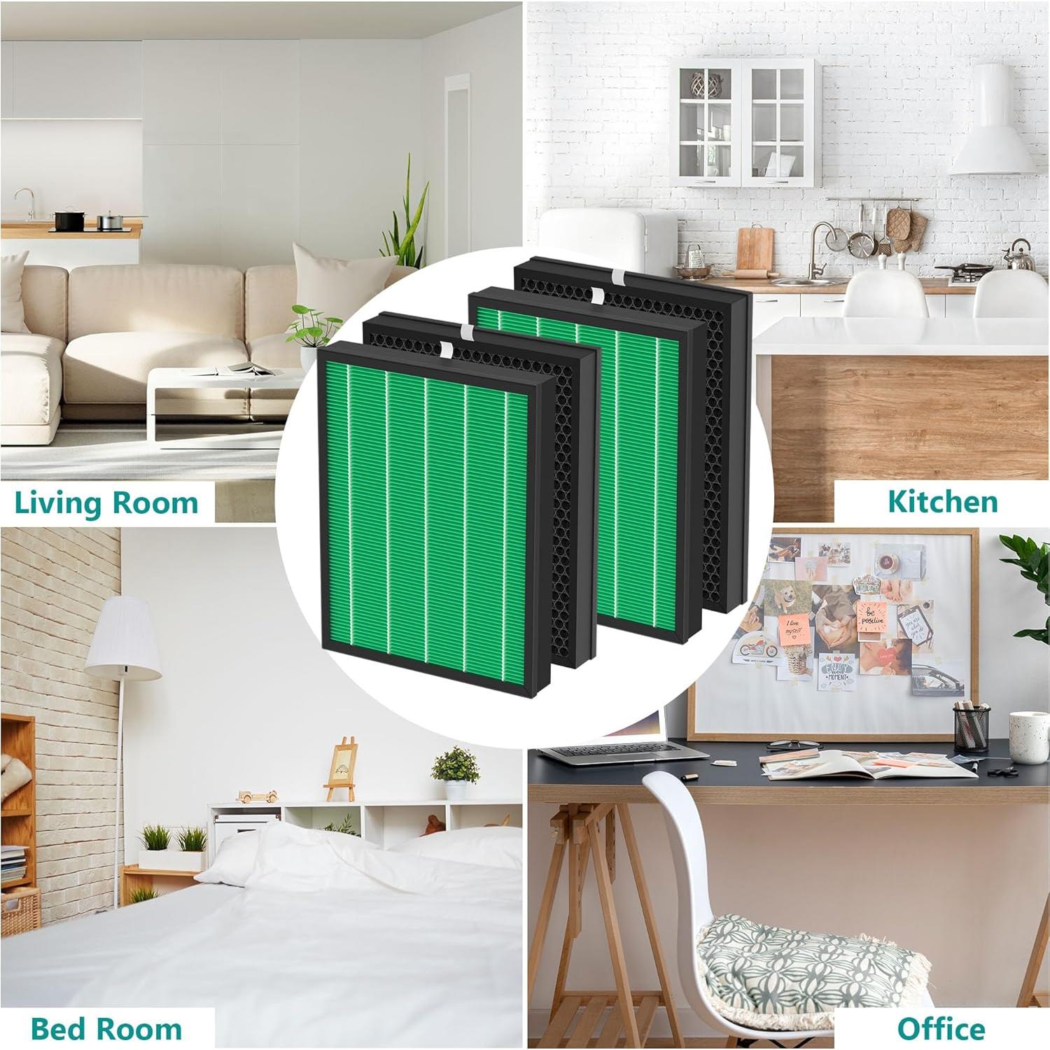 Juego de Filtros de Aire FCFMY para Purificador Coway 400/400S - 4 Pcs