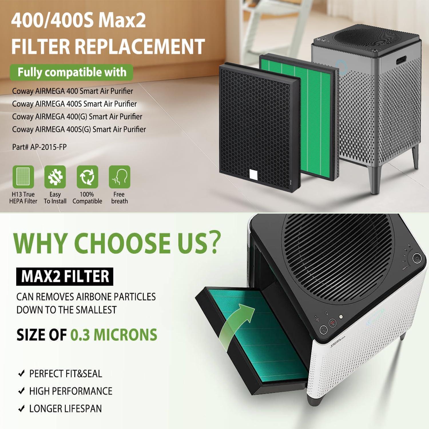 Filtro de Reemplazo HEPA y Carbón Smilyan AP-2015-FP para Coway