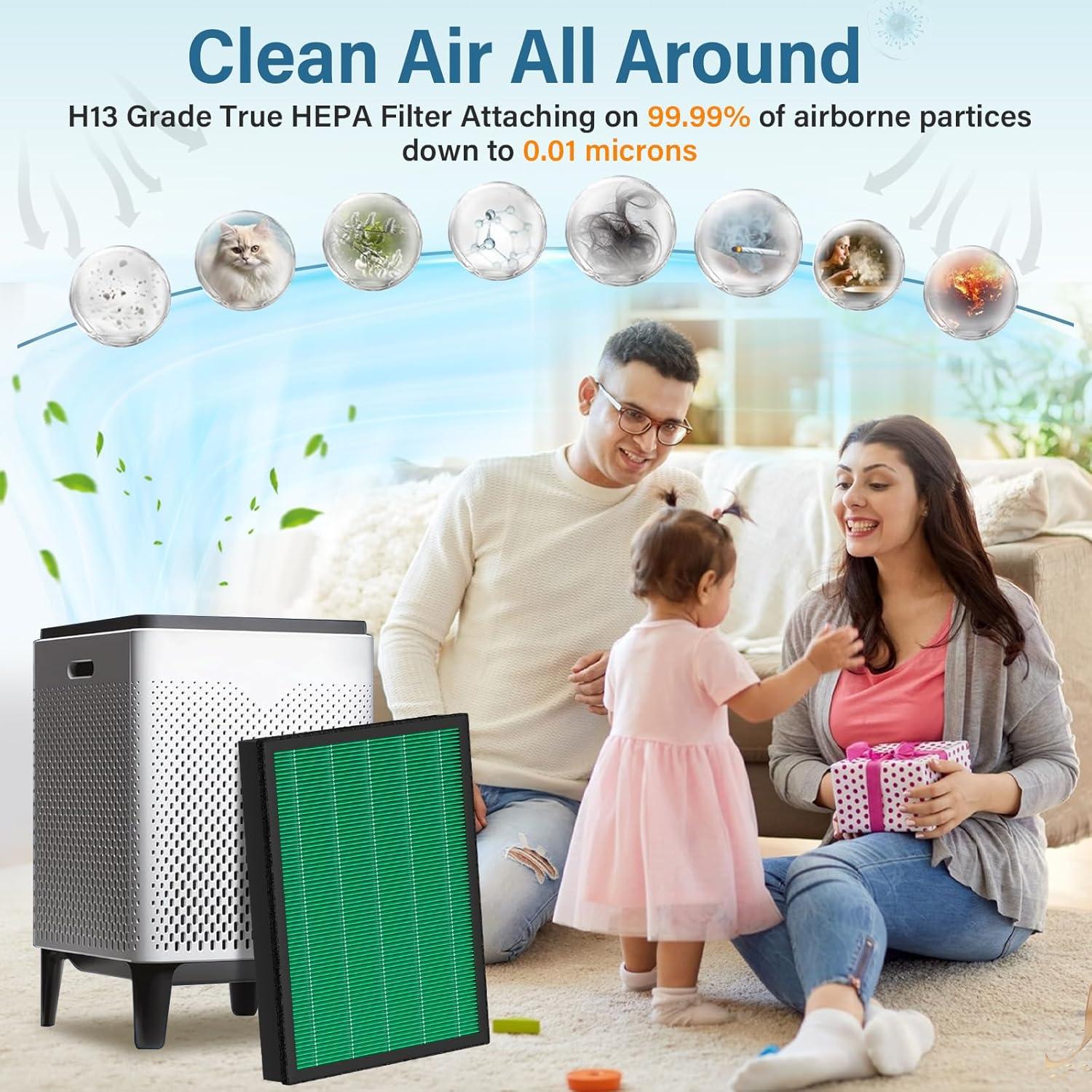 Paquete de 2 Filtros HEPA Smilyan AP-1515-FP para Coway AIRMEGA 300