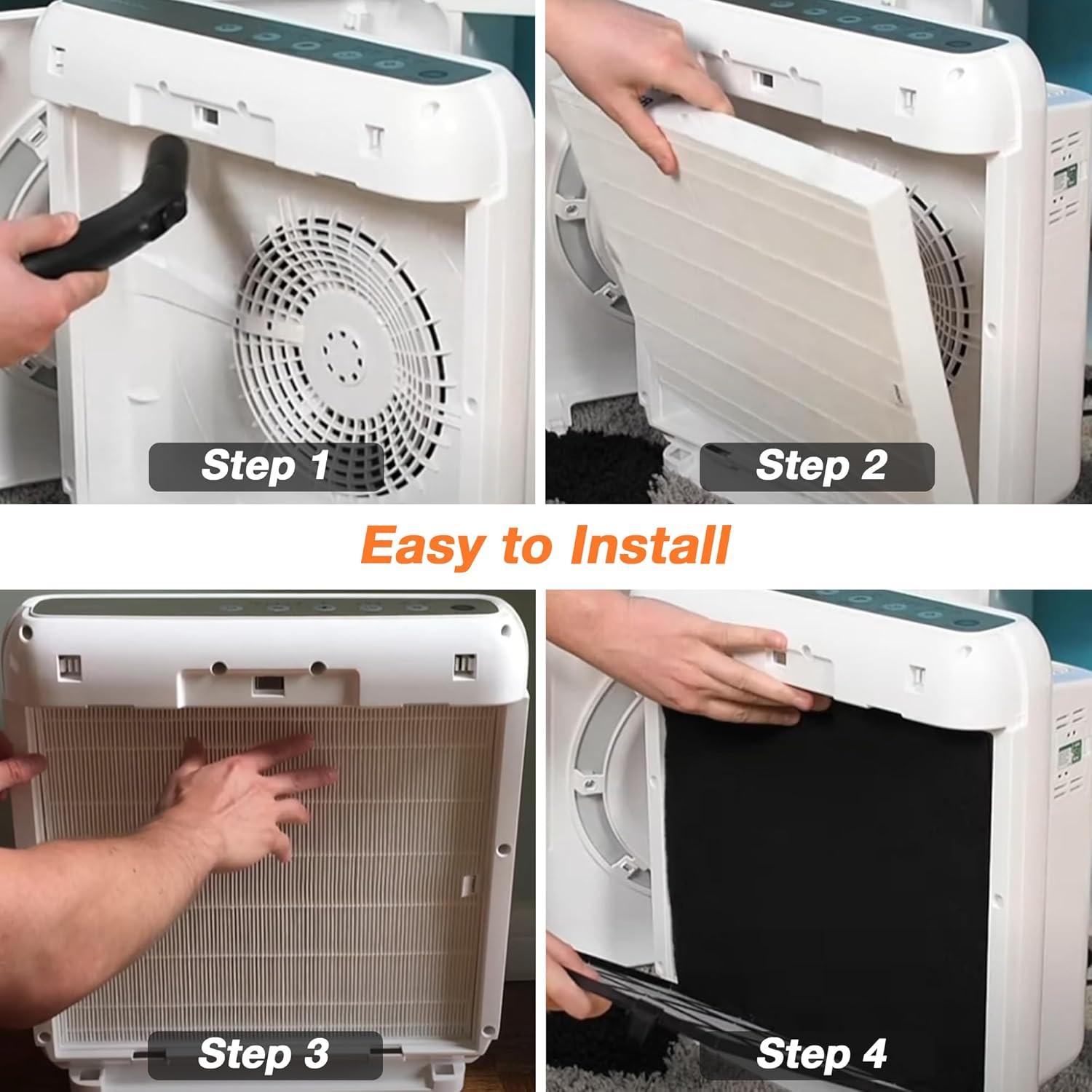 Paquete de 2 Filtros HEPA y 6 de Carbón Blutoget AP-1512HH