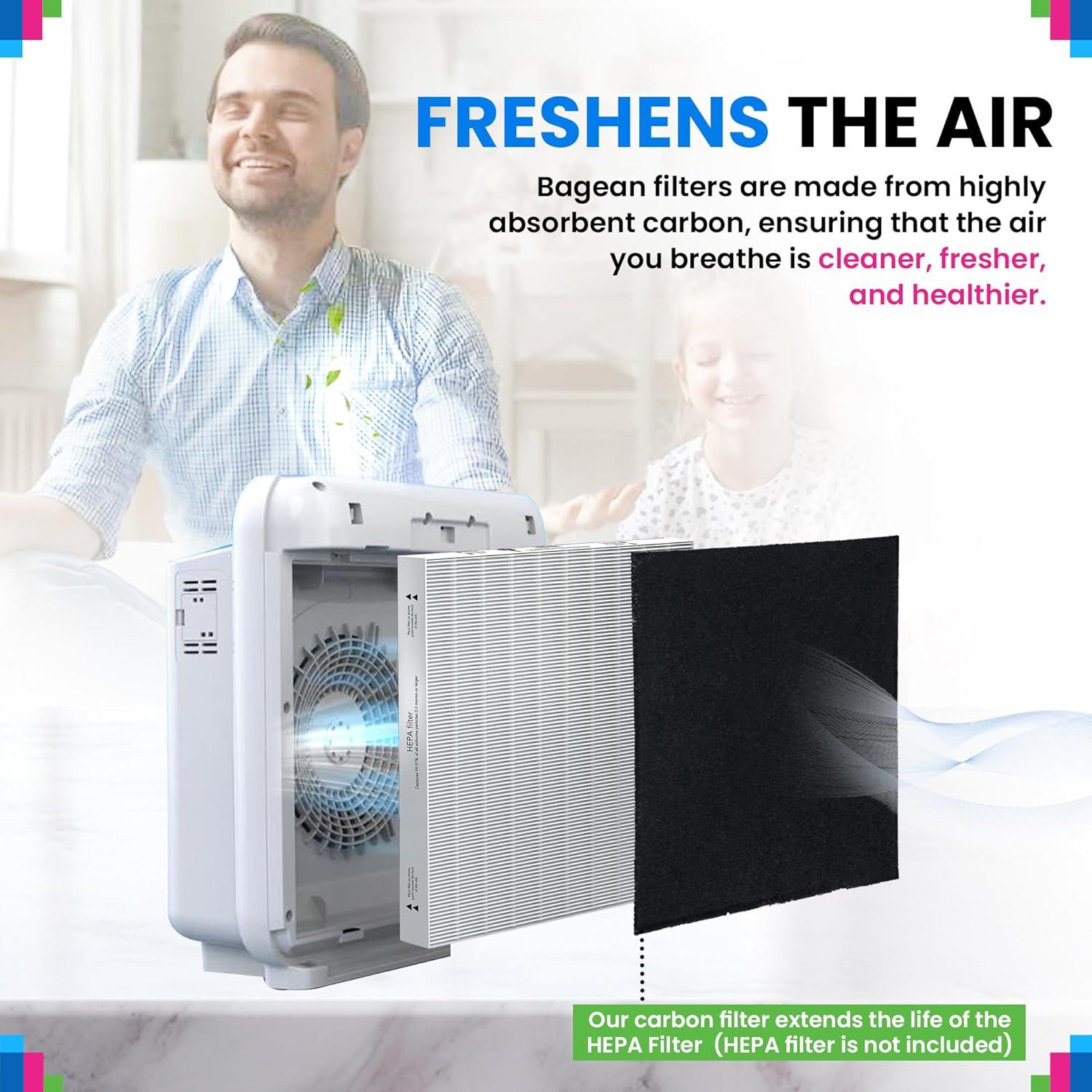 Filtro de Carbono Bagean para Purificador Coway AP-1512HH y 200M - Paquete de 3